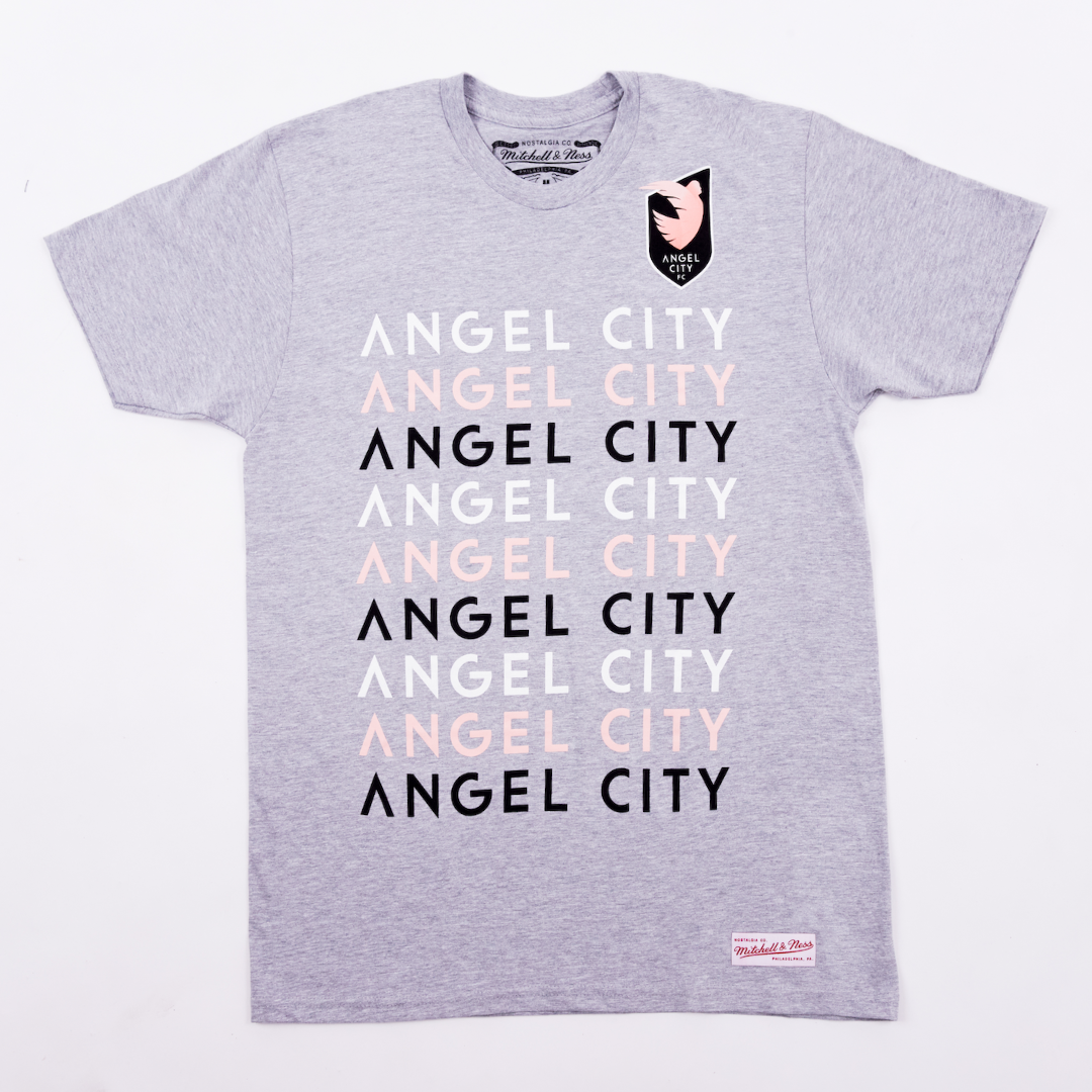 ACFC x Mitchell and Ness Unisex Brushed Wordmark Short Sleeve T-Shirt