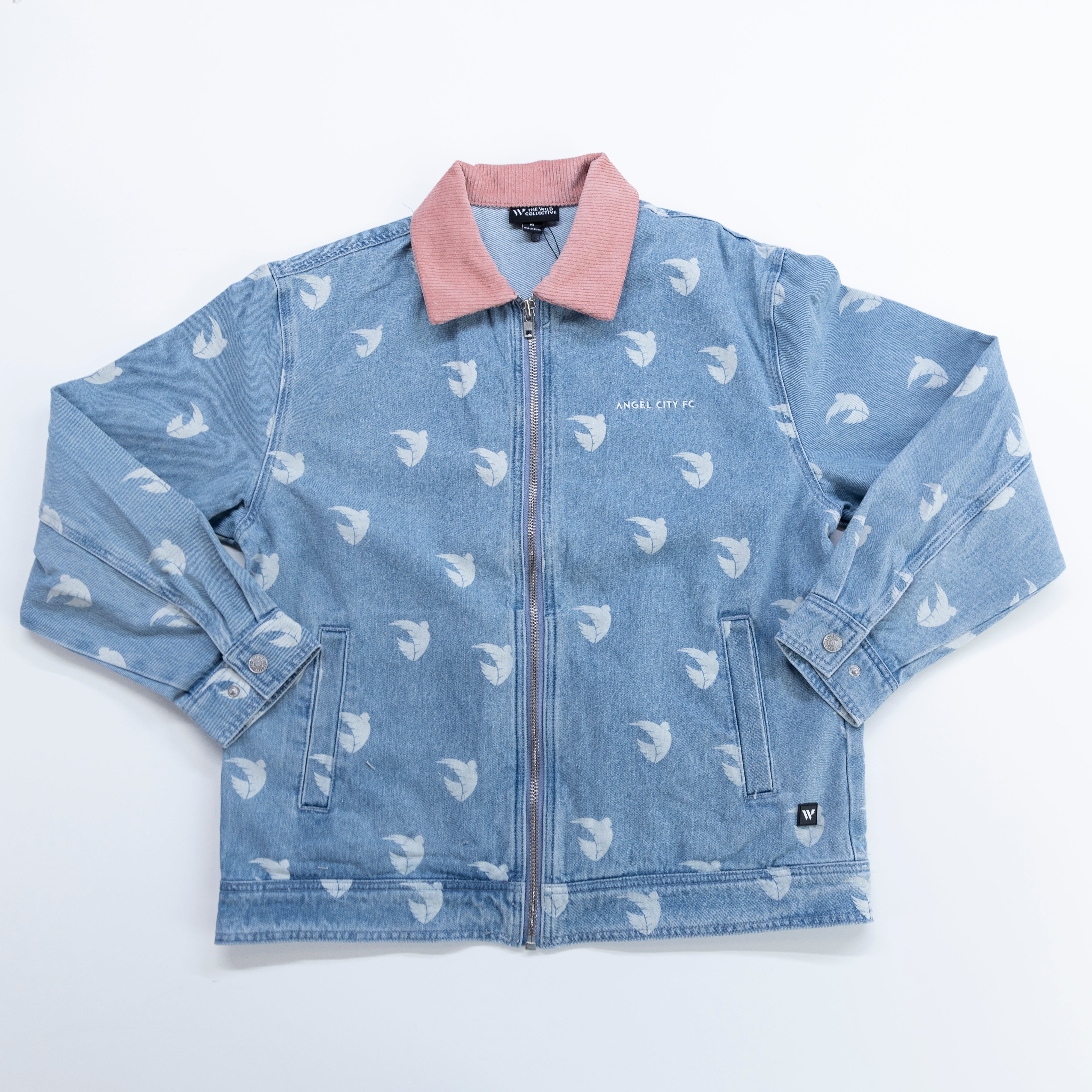 Angel City FC x Wild Collective Unisex Denim and Corduroy Emblem Full-Zip Jacket