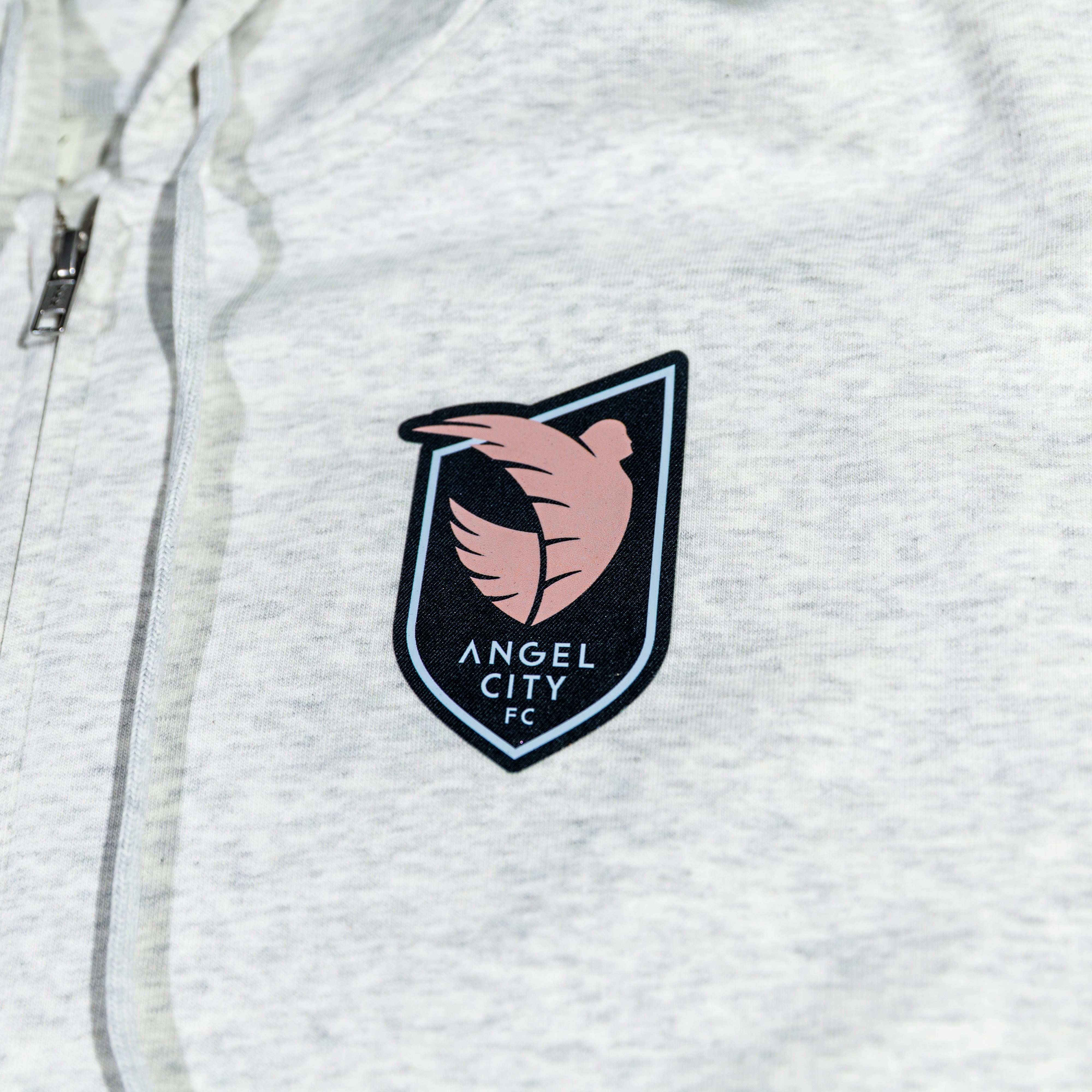 Angel City FC Unisex Metallic Crest Grey Full Zip Hoodie