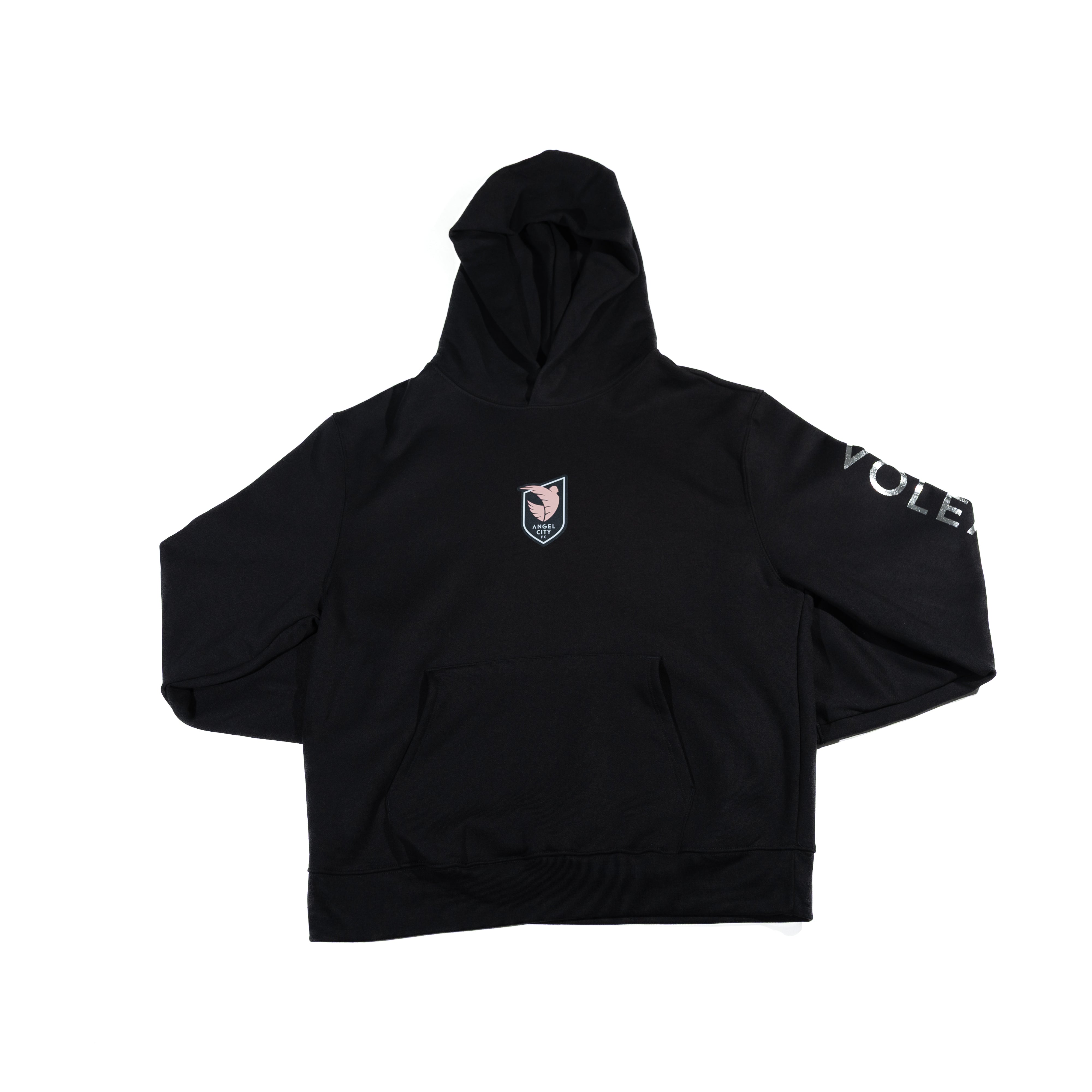Angel City FC Unisex Metallic Crest Black Hoodie