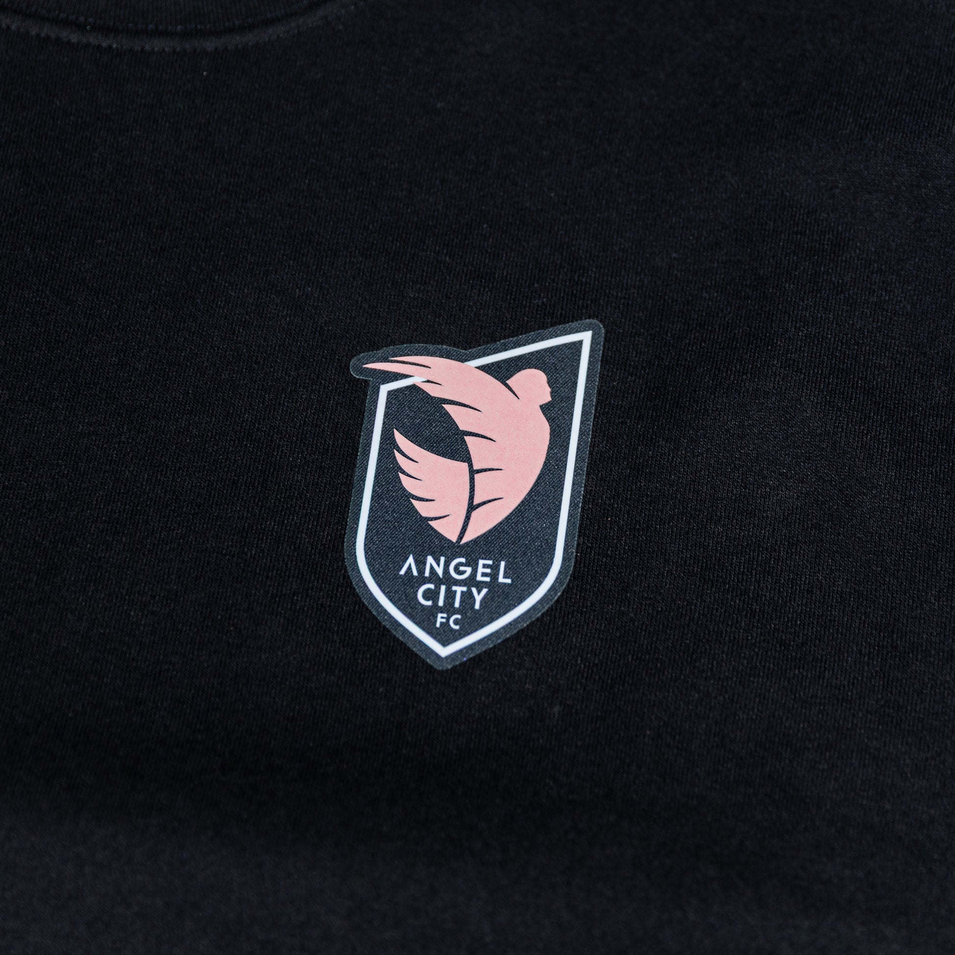 Angel City FC Unisex Metallic Crest Black Crewneck