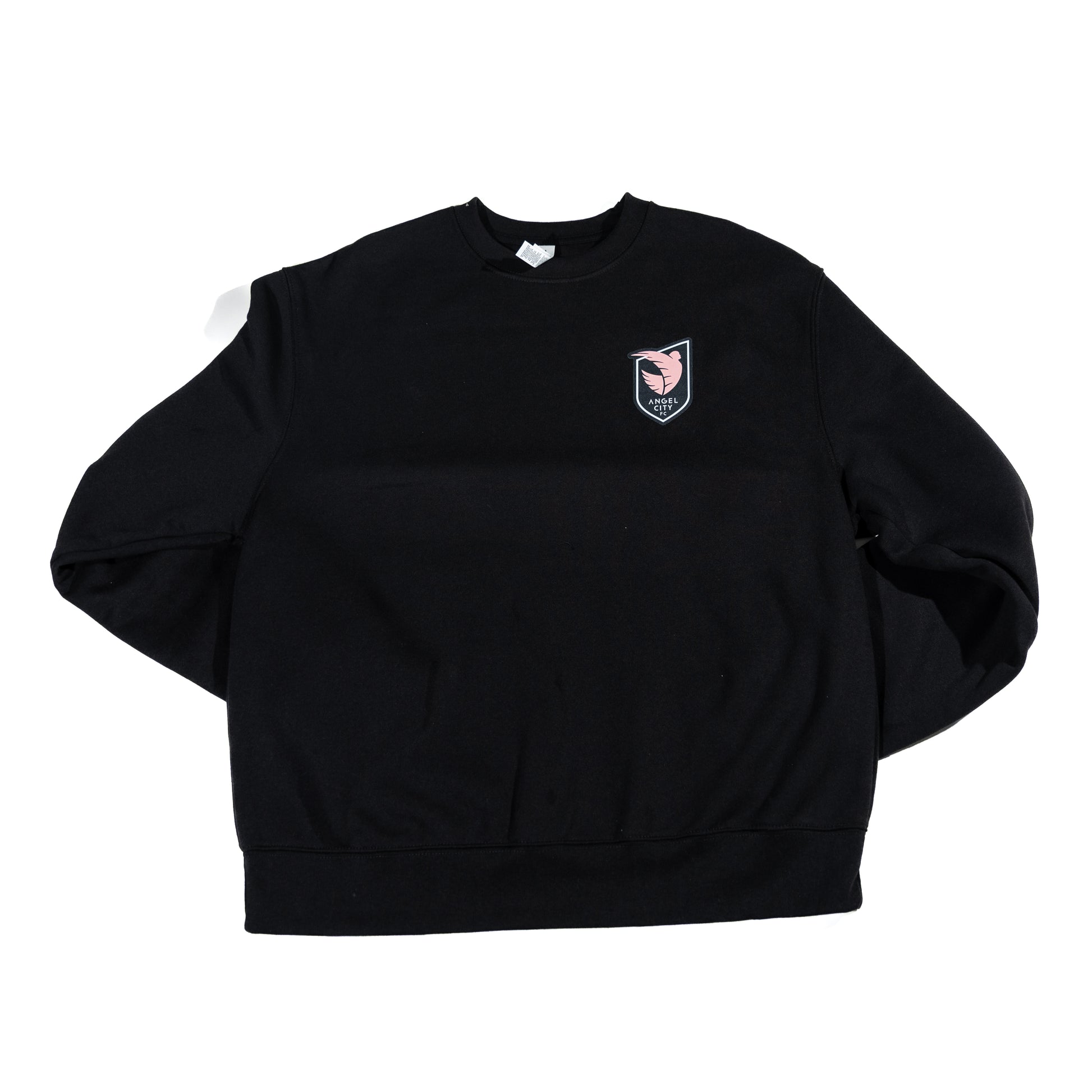 Angel City FC Unisex Metallic Crest Black Crewneck