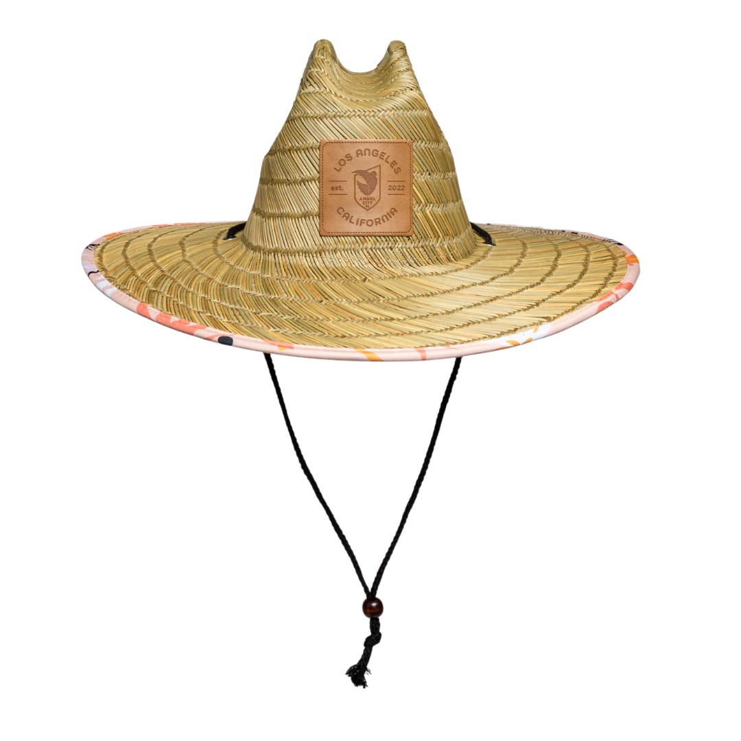 Angel City FC Faux Leather Patch Straw Hat