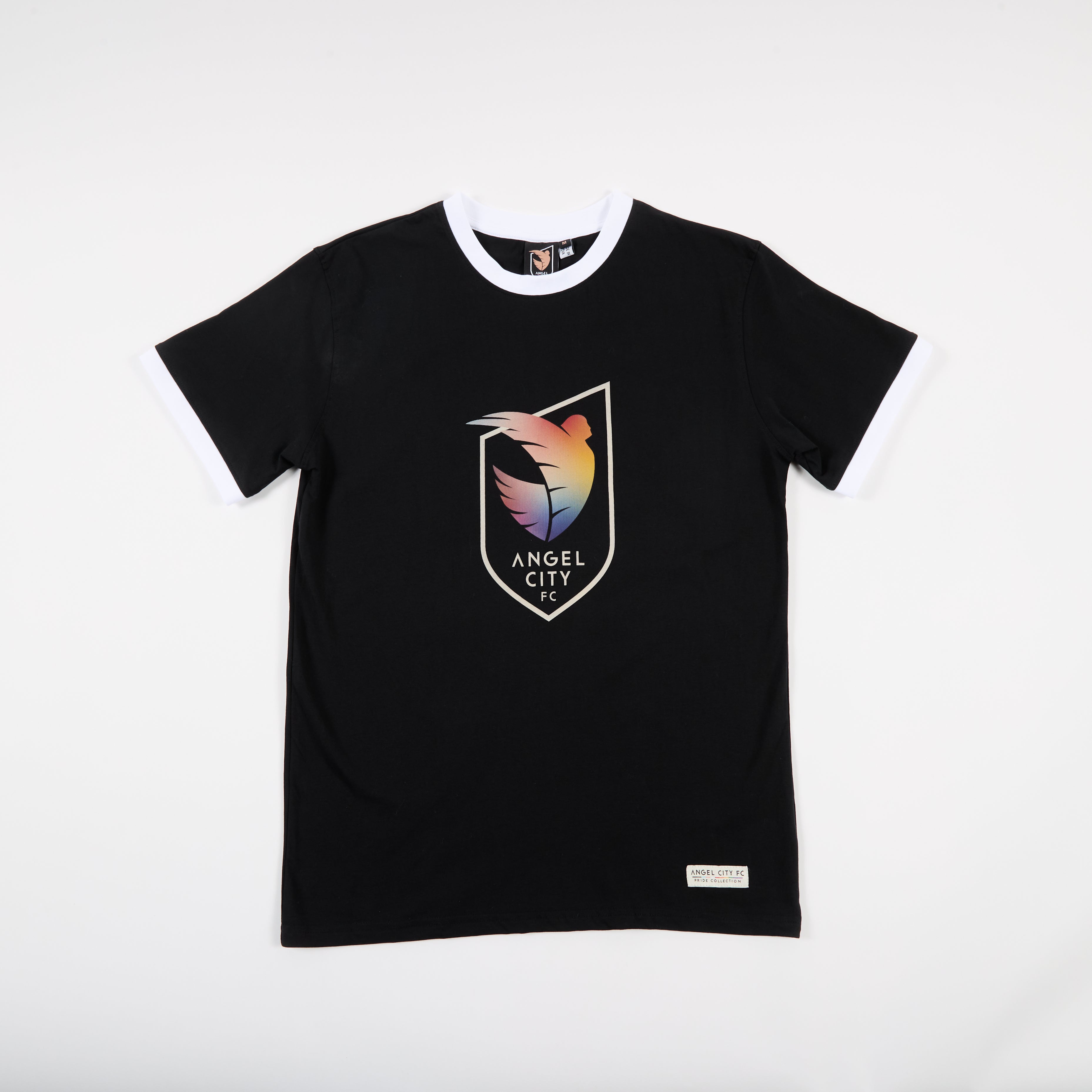 Angel City FC Unisex Pride Black Short Sleeve Ringer T-Shirt