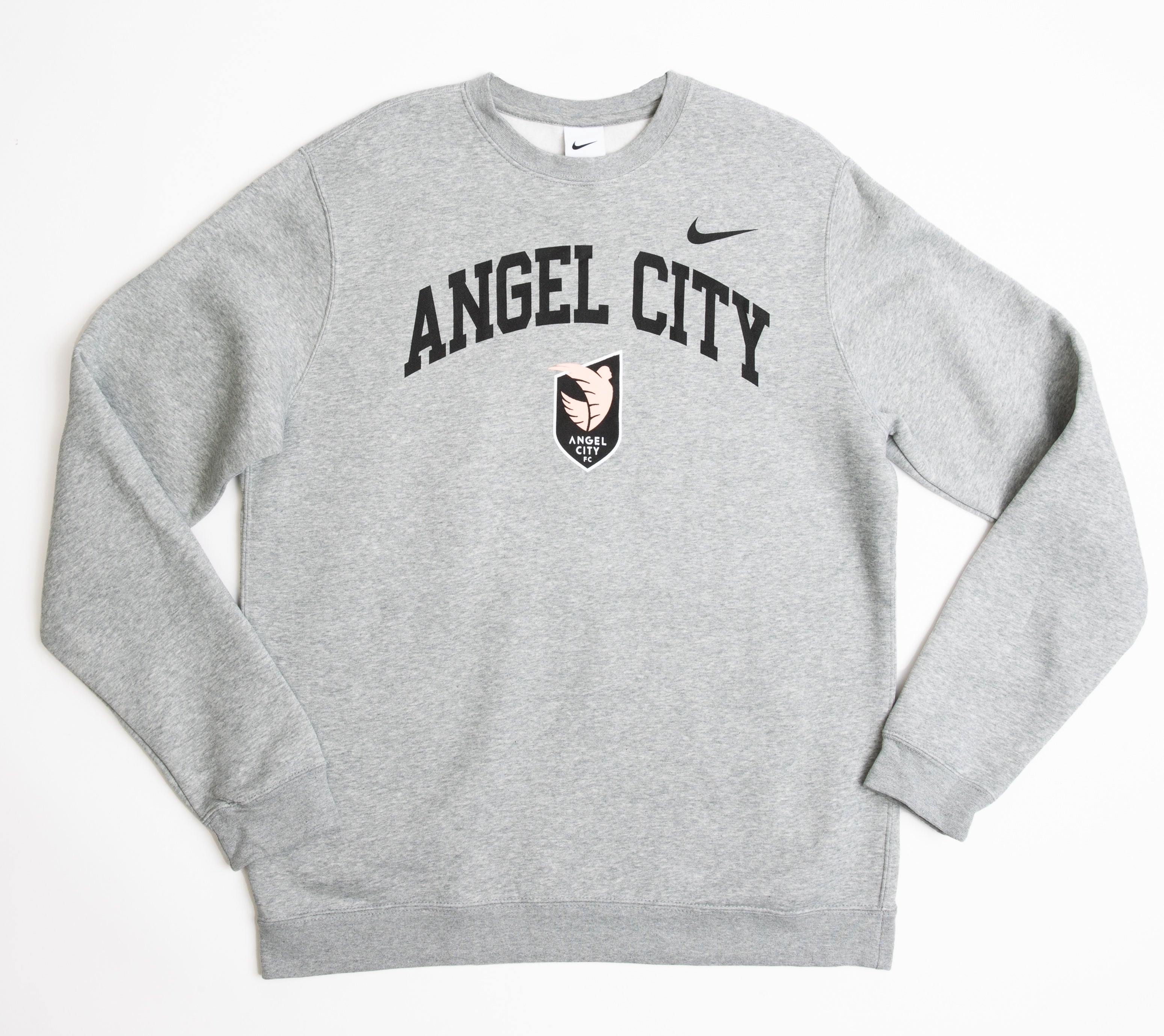 Angel City FC Nike Unisex Dark Heather Club Fleece Crew Pullover