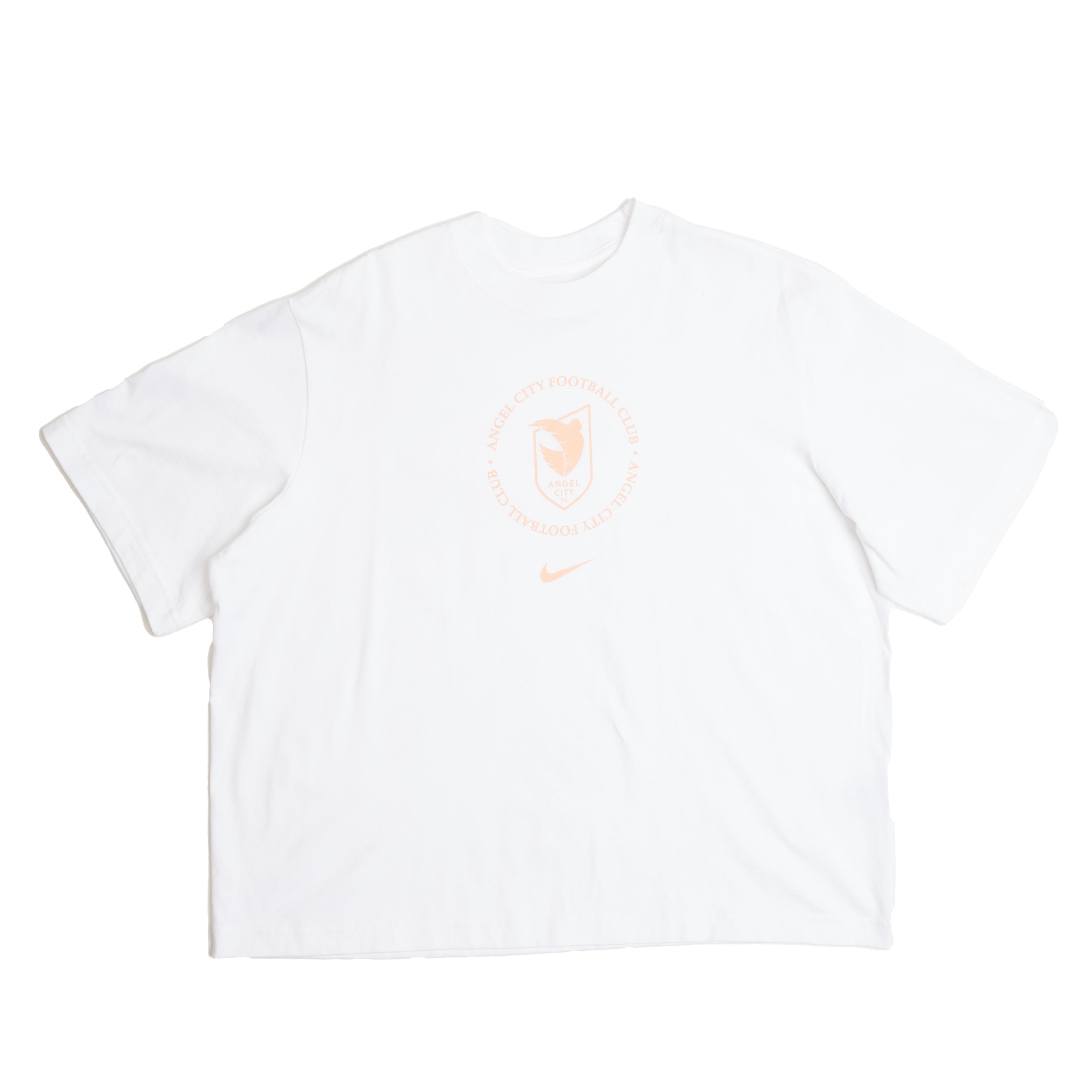Angel City FC Nike Women's White Cotton Short Sleeve Boxy T-Shirt with Circular Repeat Logo