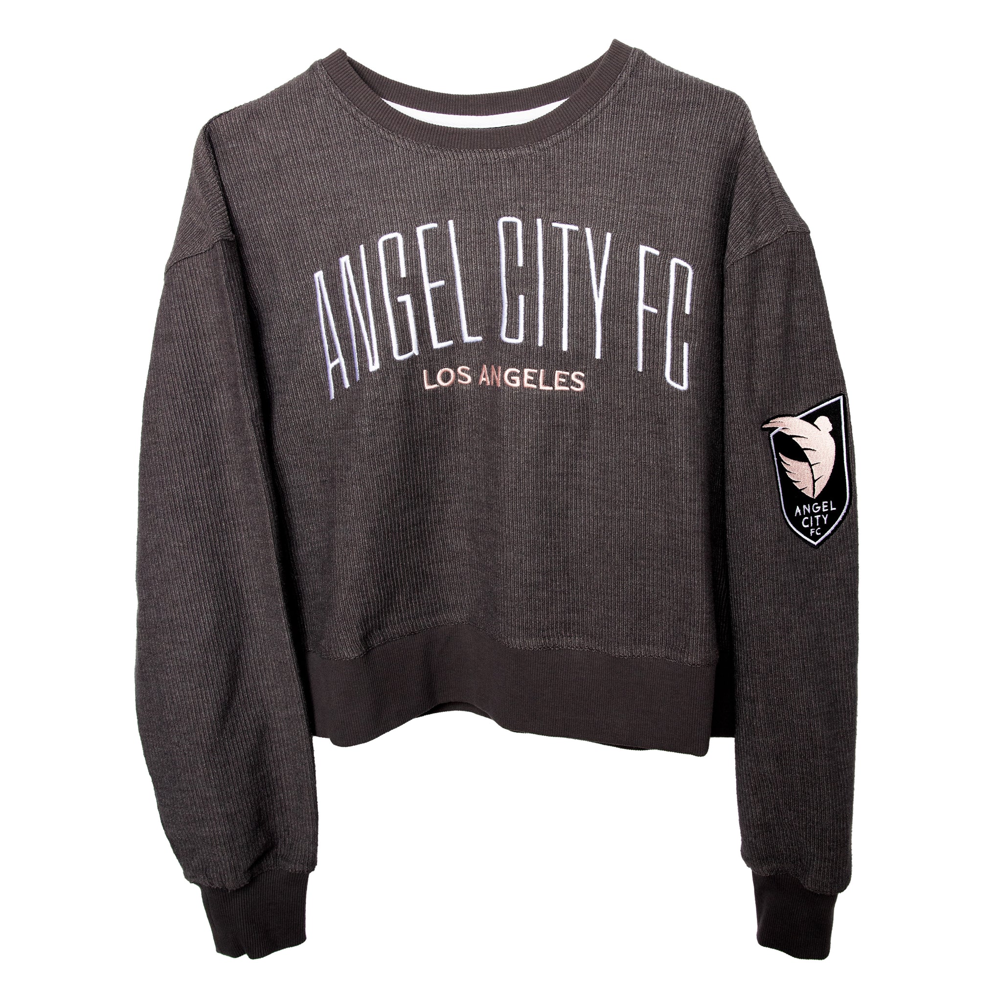 Angel City FC Wild Collective Women's Ribbed Crop Corduroy Long Sleeve Top