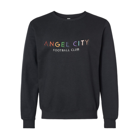 Angel City FC 2024 Pride Embroidered Black Crewneck Sweater