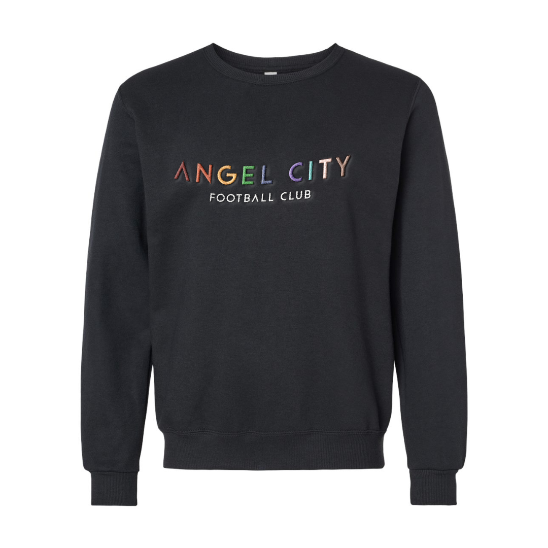 Angel City FC 2024 Pride Embroidered Black Crewneck Sweater