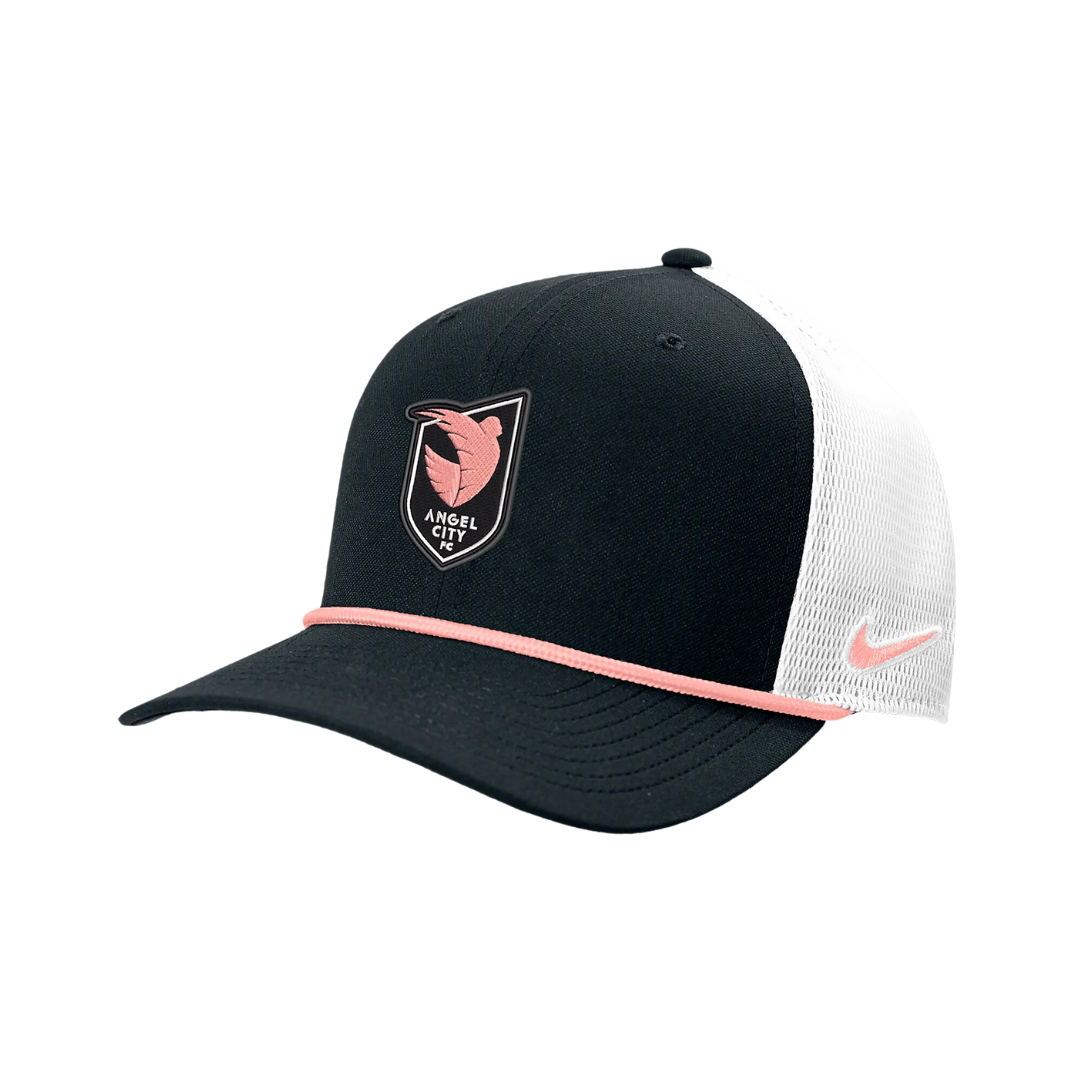 Angel City FC Nike Crest Black Visor Rope Trucker Hat