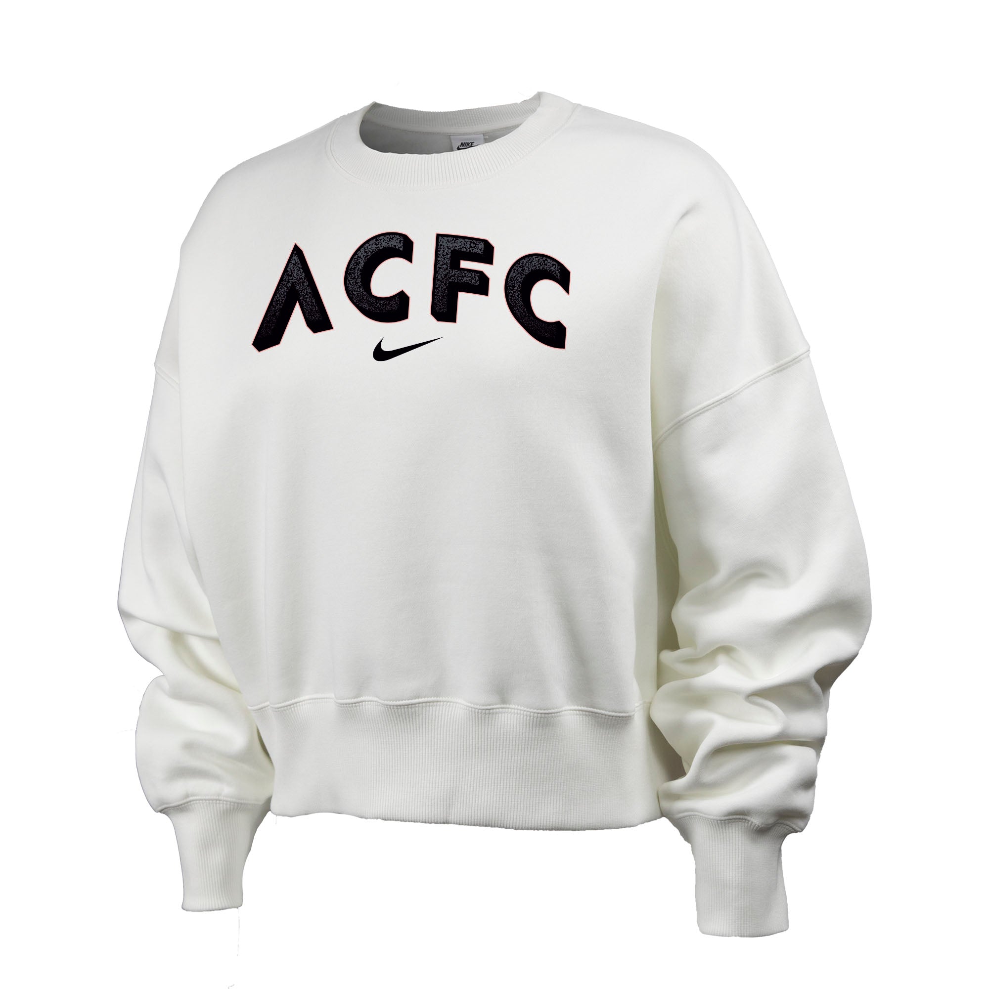 Angel City FC Nike Women's Cream Phoenix Fleece Oversized Crew with ACFC Wordmark