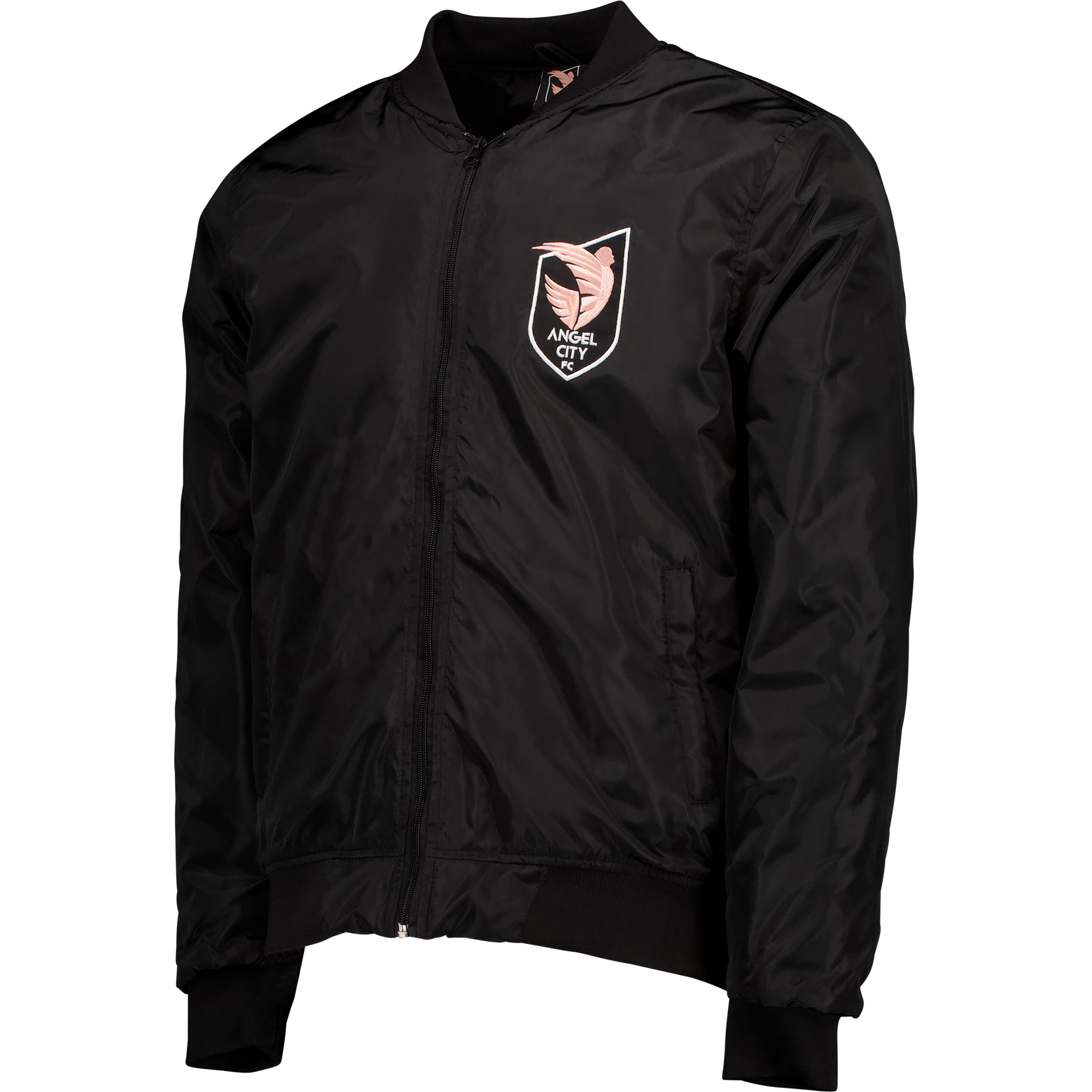 Angel City FC Unisex Old English Black Bomber Jacket