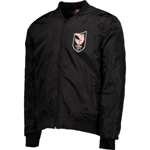 Angel City FC Unisex Old English Black Bomber Jacket