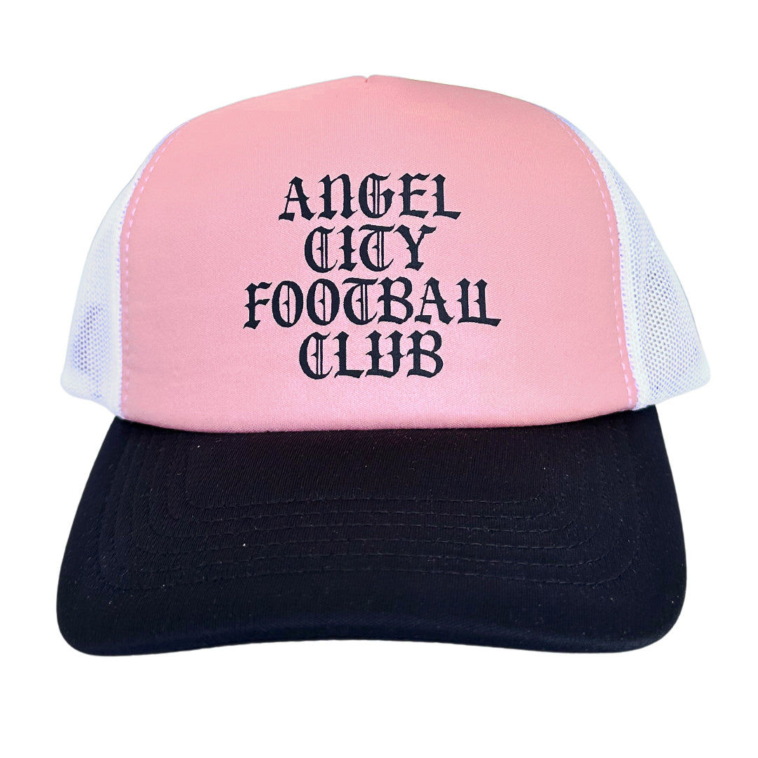 Angel City FC Unisex Old English Sol Rosa Trucker Hat