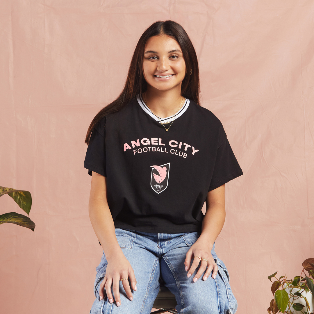 Angel City FC Women's Roar Short Sleeve Crop T-Shirt