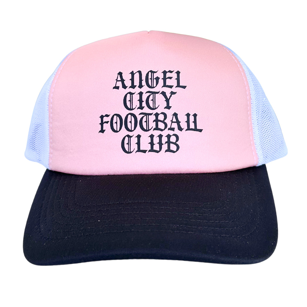 Angel City FC Unisex Old English Sol Rosa Trucker Hat