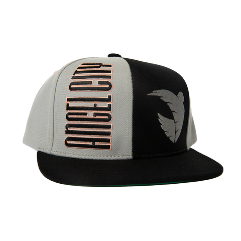 Angel City FC x Mitchell and Ness Grey Pop Panel Adjustable Snapback Hat