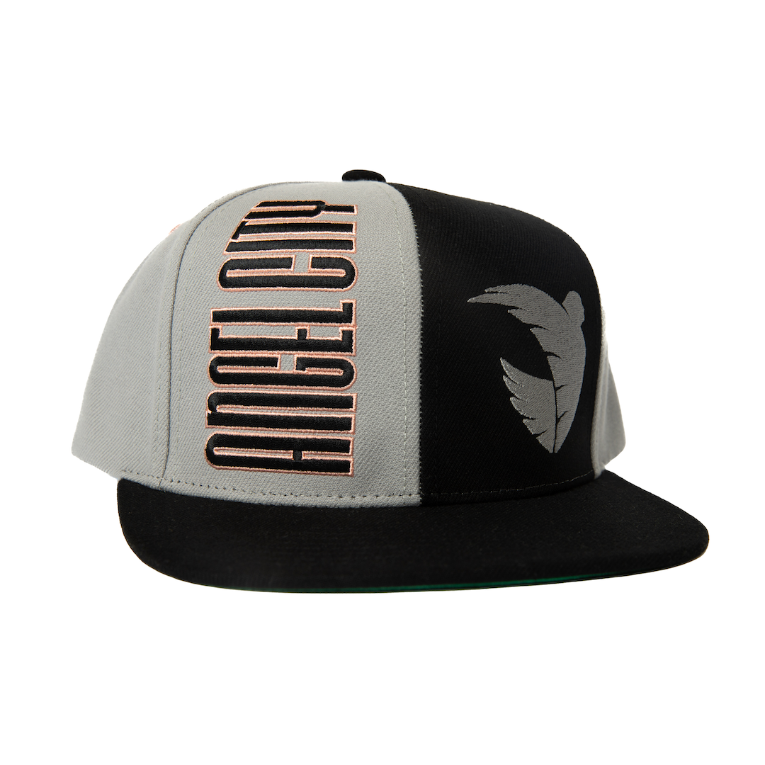Angel City FC x Mitchell and Ness Grey Pop Panel Adjustable Snapback Hat