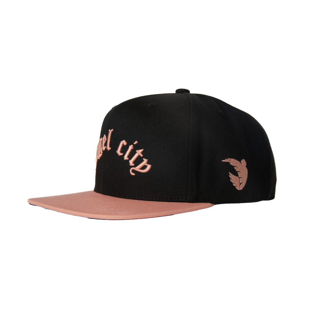 Angel City FC x Mitchell and Ness Old English Wordmark Adjustable Snapback Hat