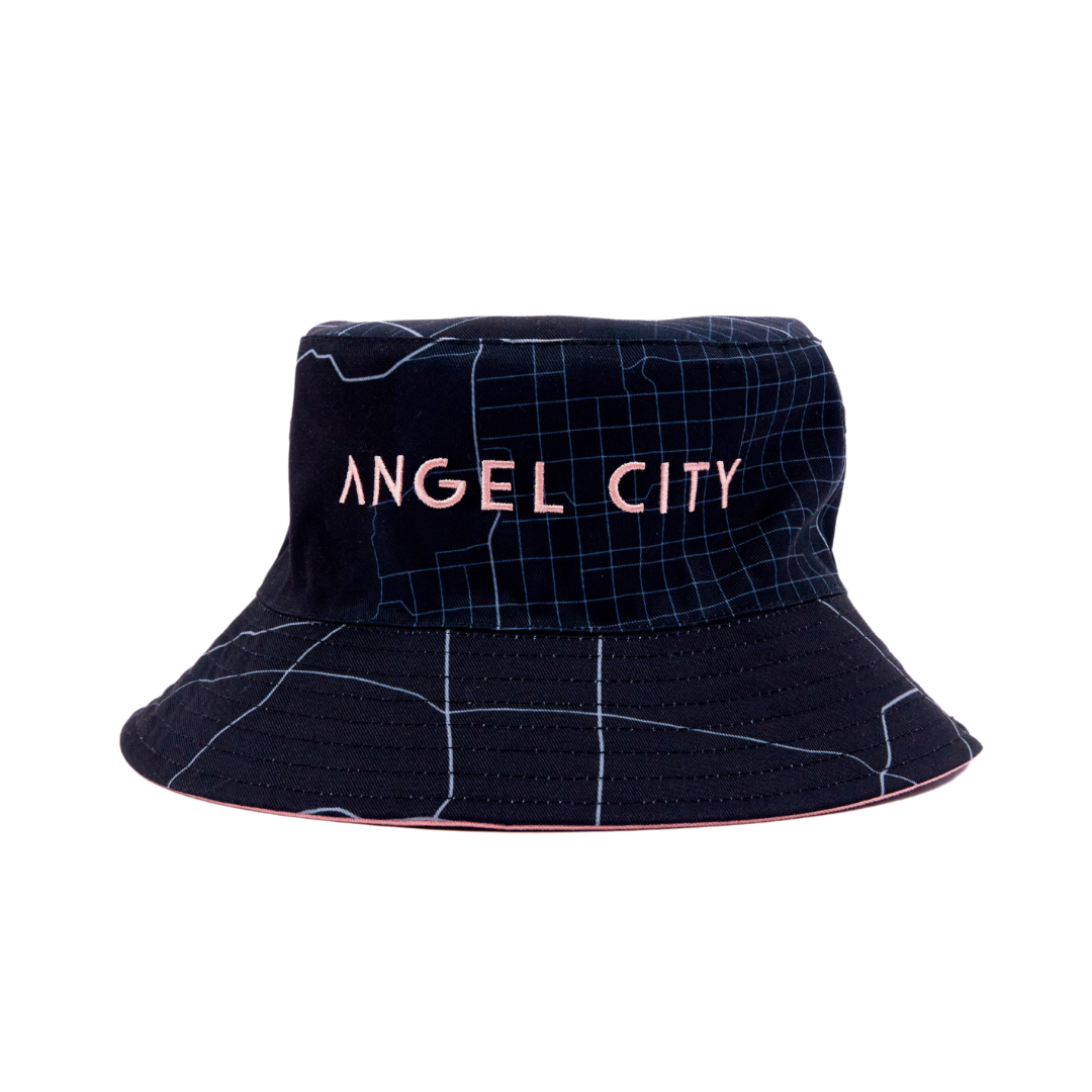 Angel City FC x Mitchell and Ness Reversible LA Map Bucket Hat