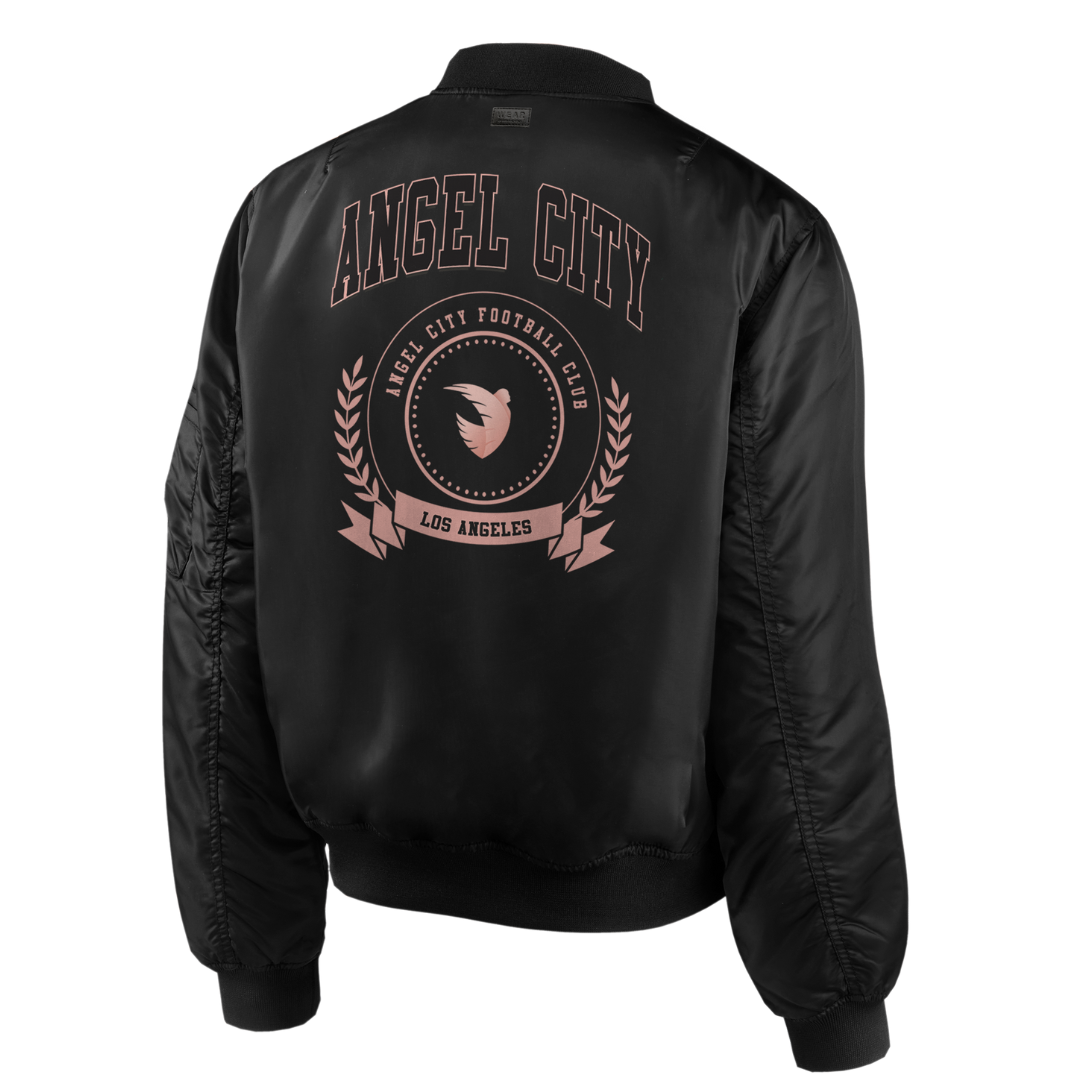 Angel City FC x Wear Women's Black Satin Bomber Jacket
