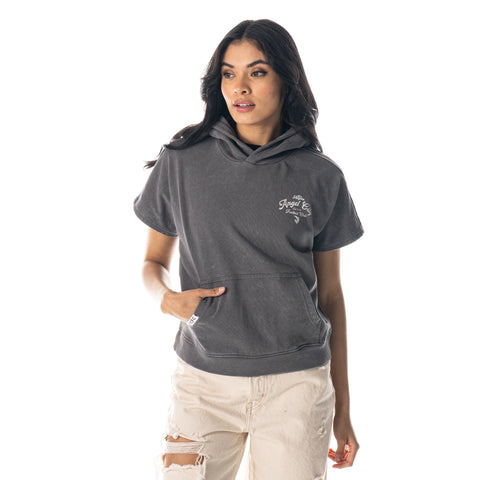 Angel City FC x Wild Collective Women's Grey Short Sleeve Hoodie