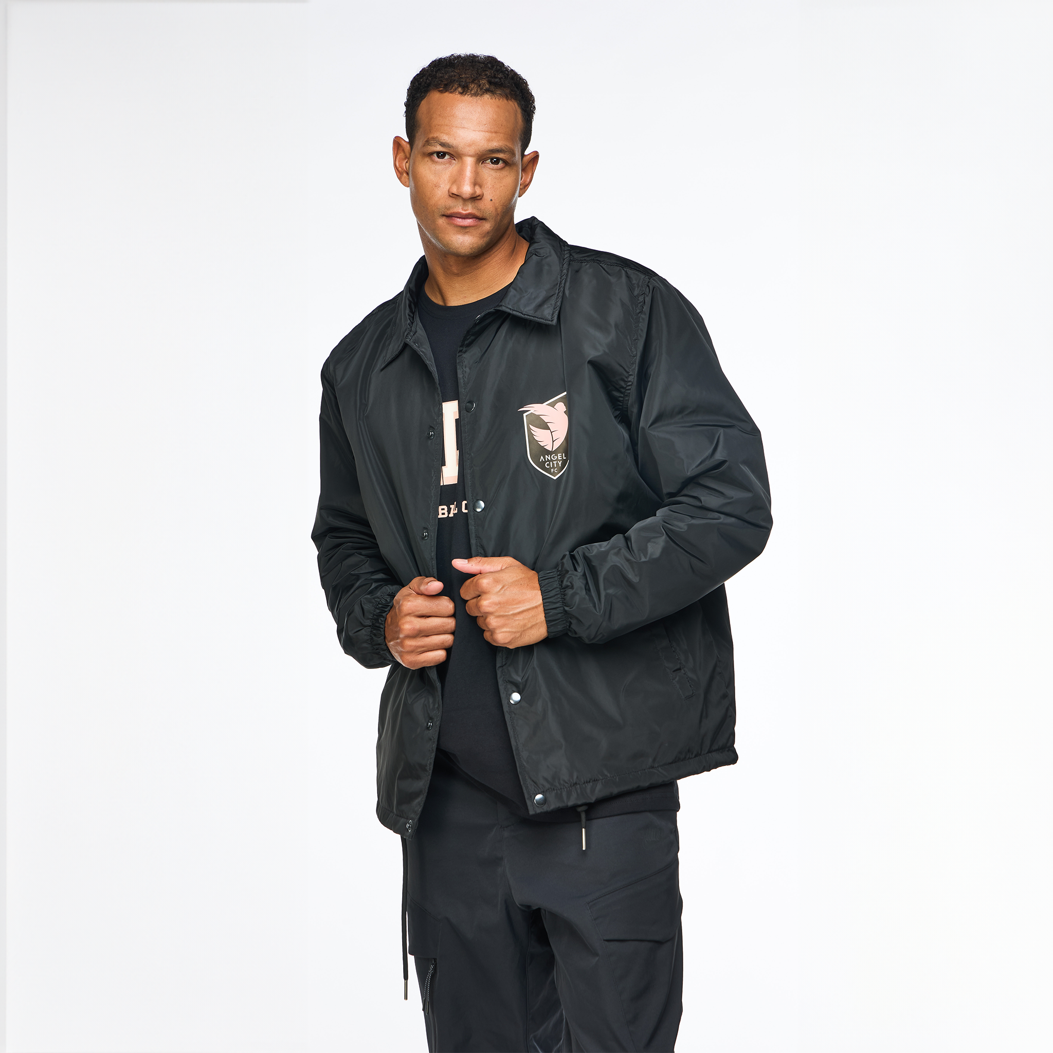 Angel City FC Unisex Crest Black Coach's Jacket