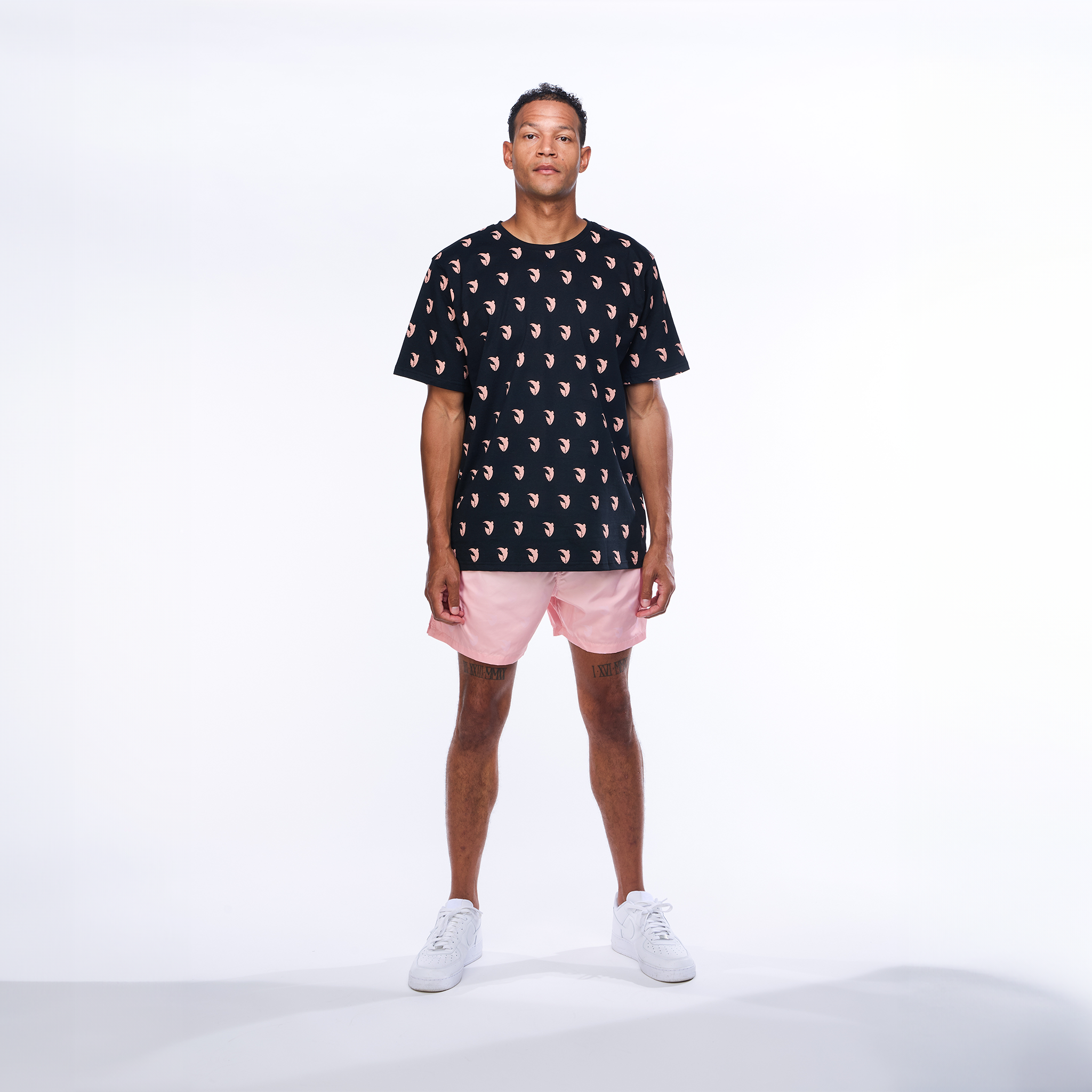 Angel City FC Mens Repeat Emblem Black Heavy Relaxed Fit T-Shirt