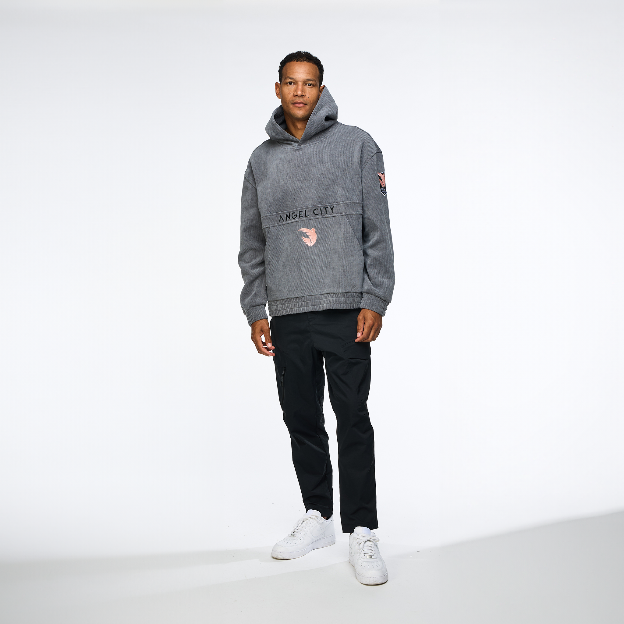 Angel City FC x Wild Collective Unisex Grey Corduroy Hoodie