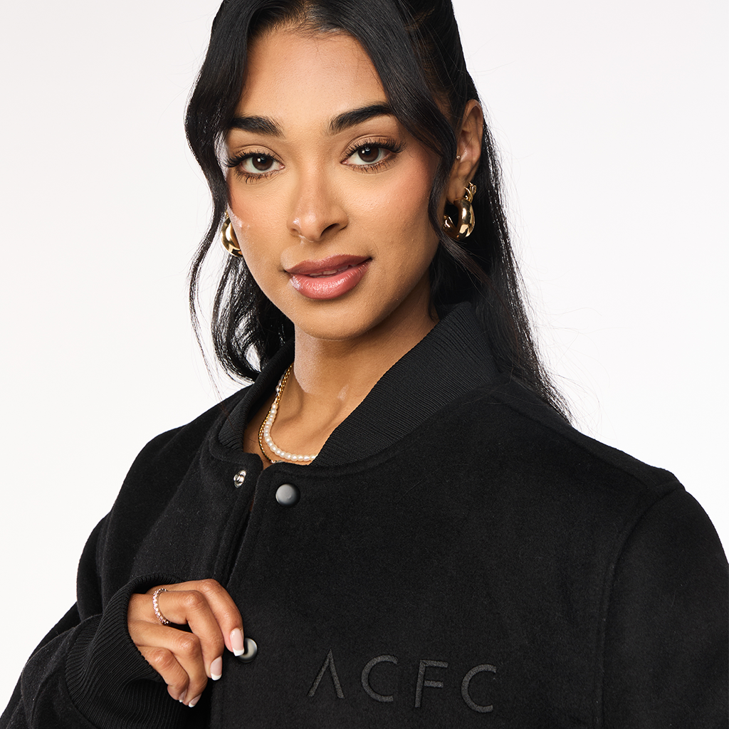 Angel City FC Unisex Black Wool Tonal Varsity Jacket