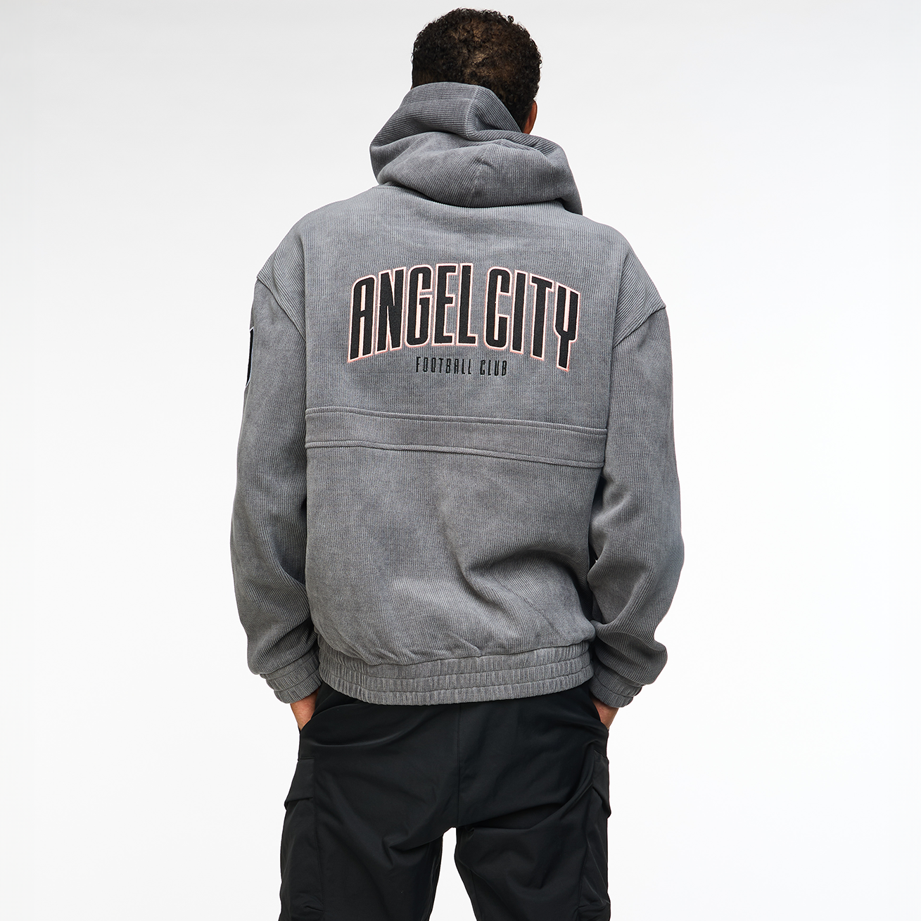 Sudadera unisex de pana gris Angel City FC x Wild Collective