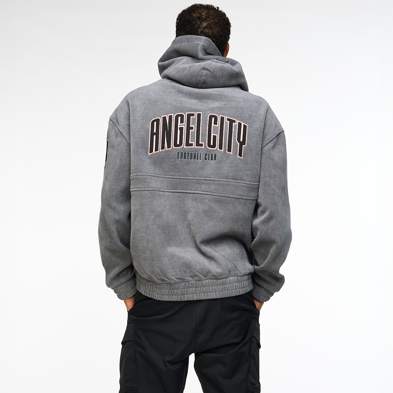 Angel City FC x Wild Collective Unisex Grey Corduroy Hoodie