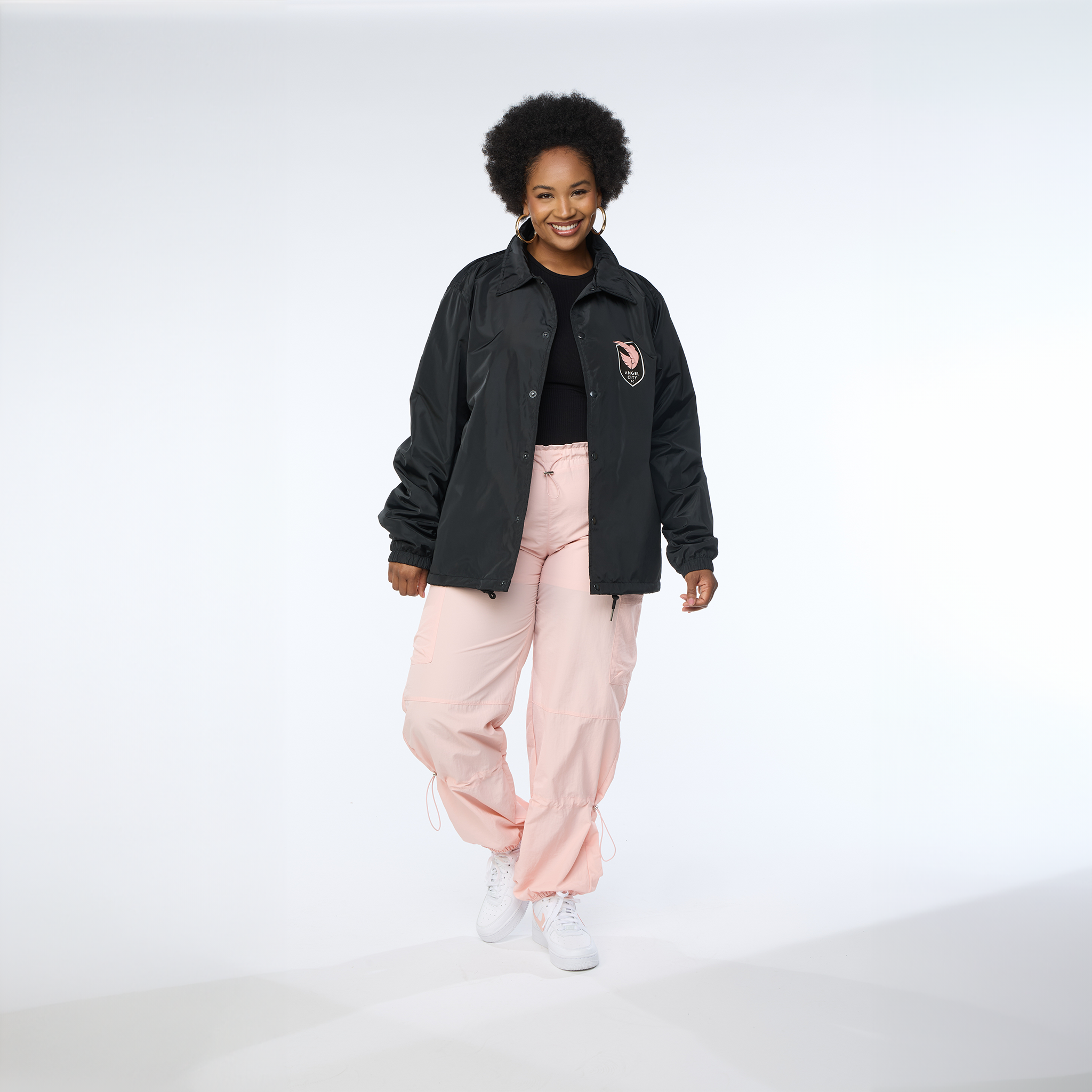 Angel City FC Mens Crest Black Coach's Jacket