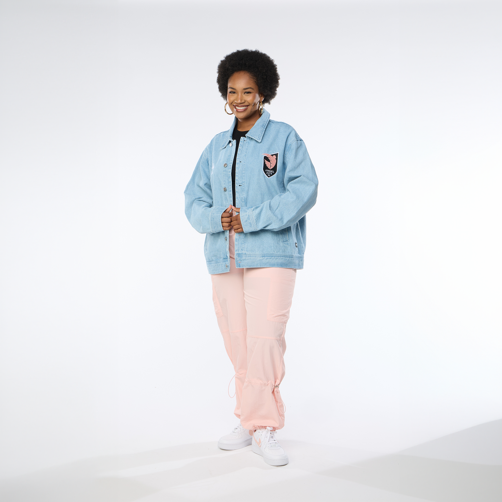 Angel City FC x Wild Collective Unisex Denim Button Up Jacket Angel City FC x Wild Collective Unisex Denim Button Up Jacket