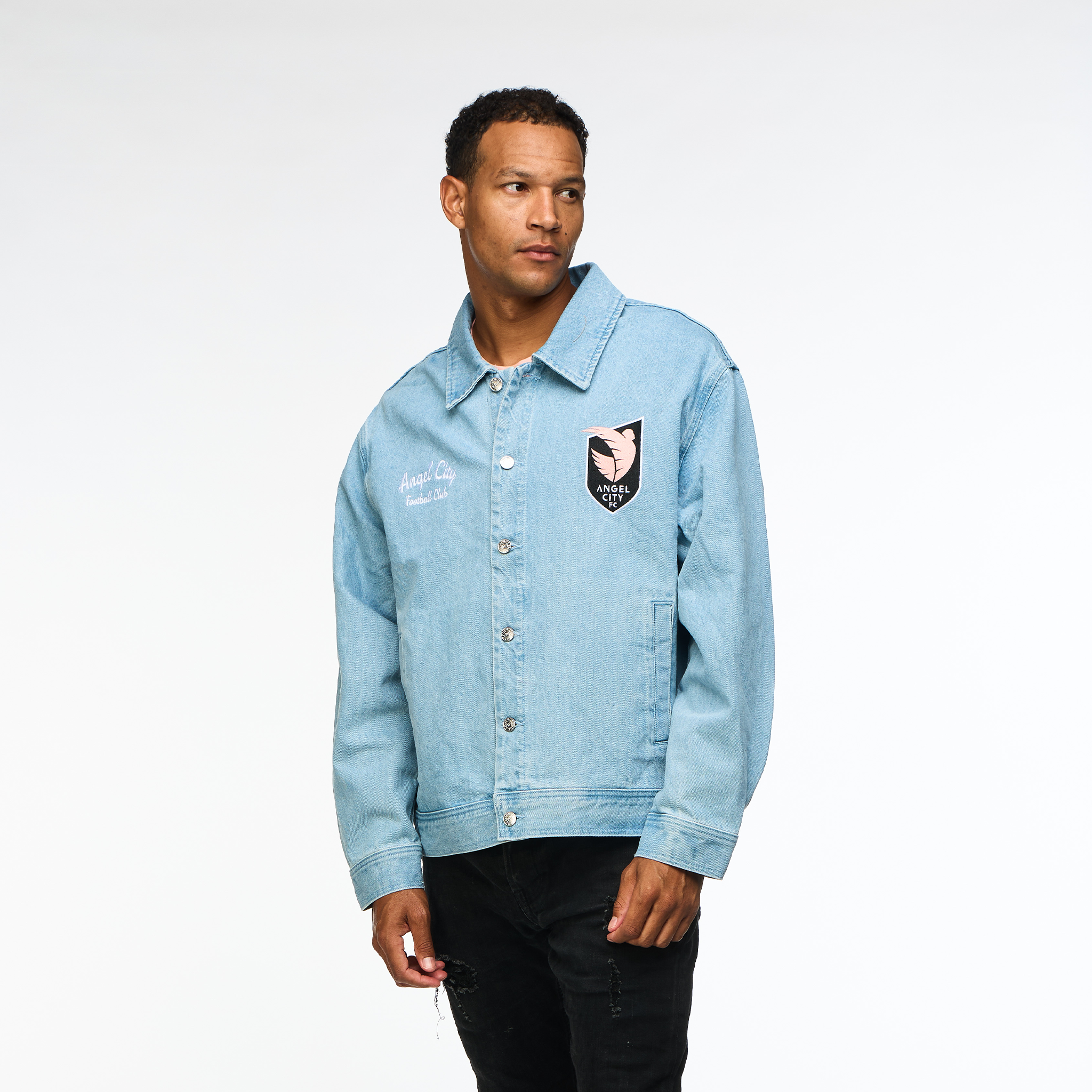 Angel City FC x Wild Collective Unisex Denim Button Up Jacket