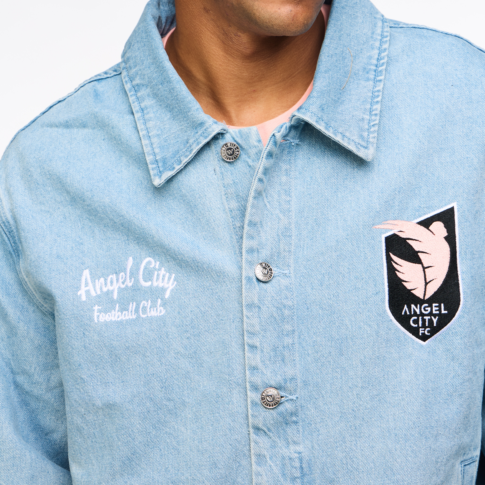 Angel City FC x Wild Collective Unisex Denim Button Up Jacket