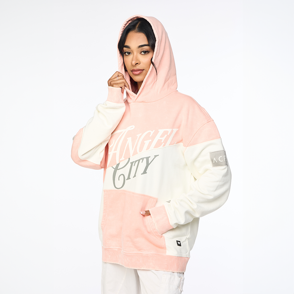 Angel City FC x Wild Collective Unisex Vintage Sol Rosa Fleece Hoodie