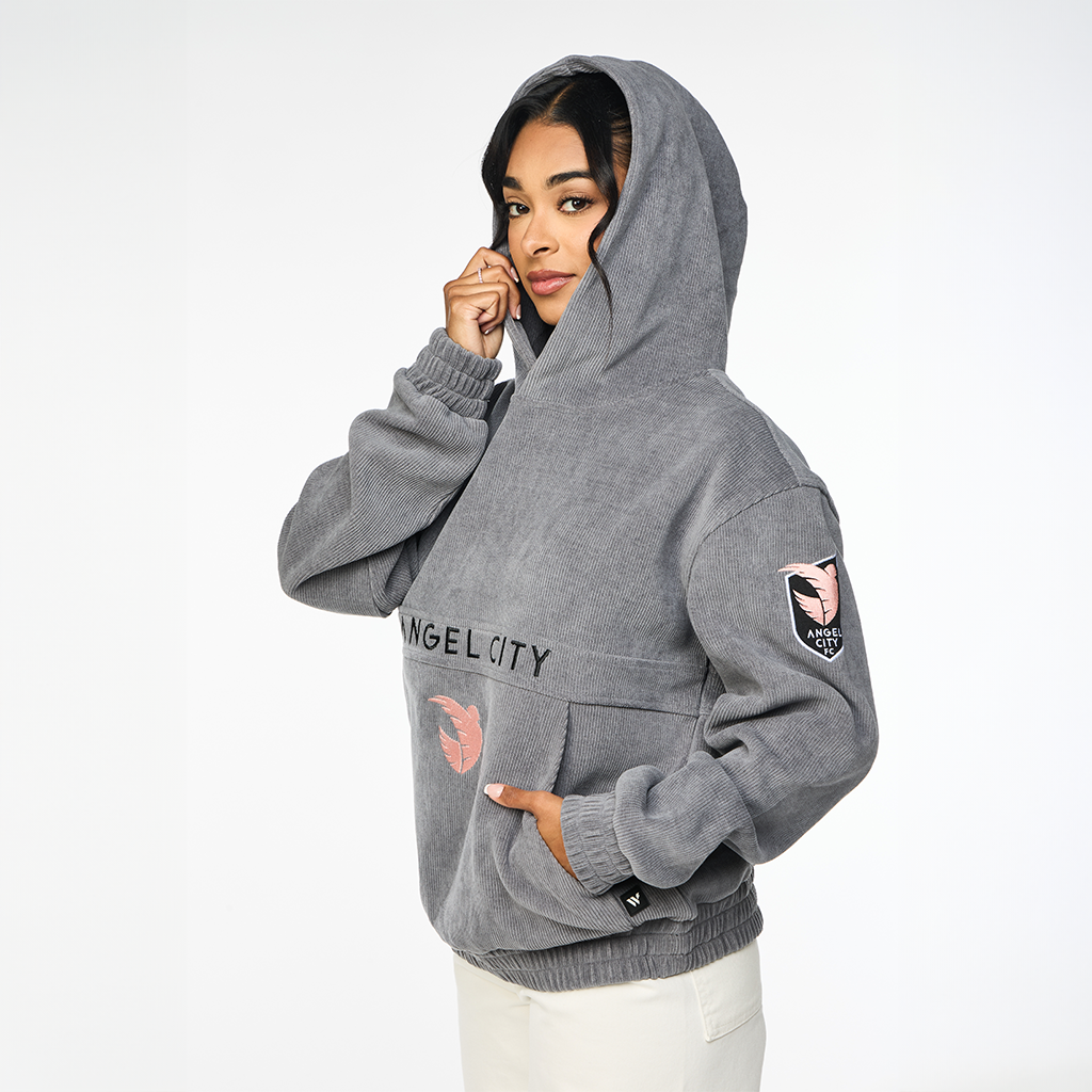 Angel City FC x Wild Collective Unisex Grey Corduroy Hoodie