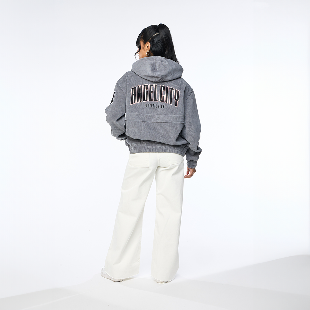 Angel City FC x Wild Collective Unisex Grey Corduroy Hoodie