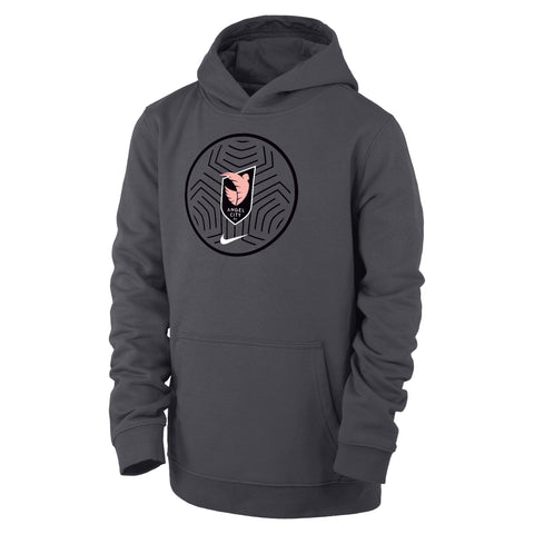 Angel City FC Kids Nike Anthracite Club Fleece Hoodie