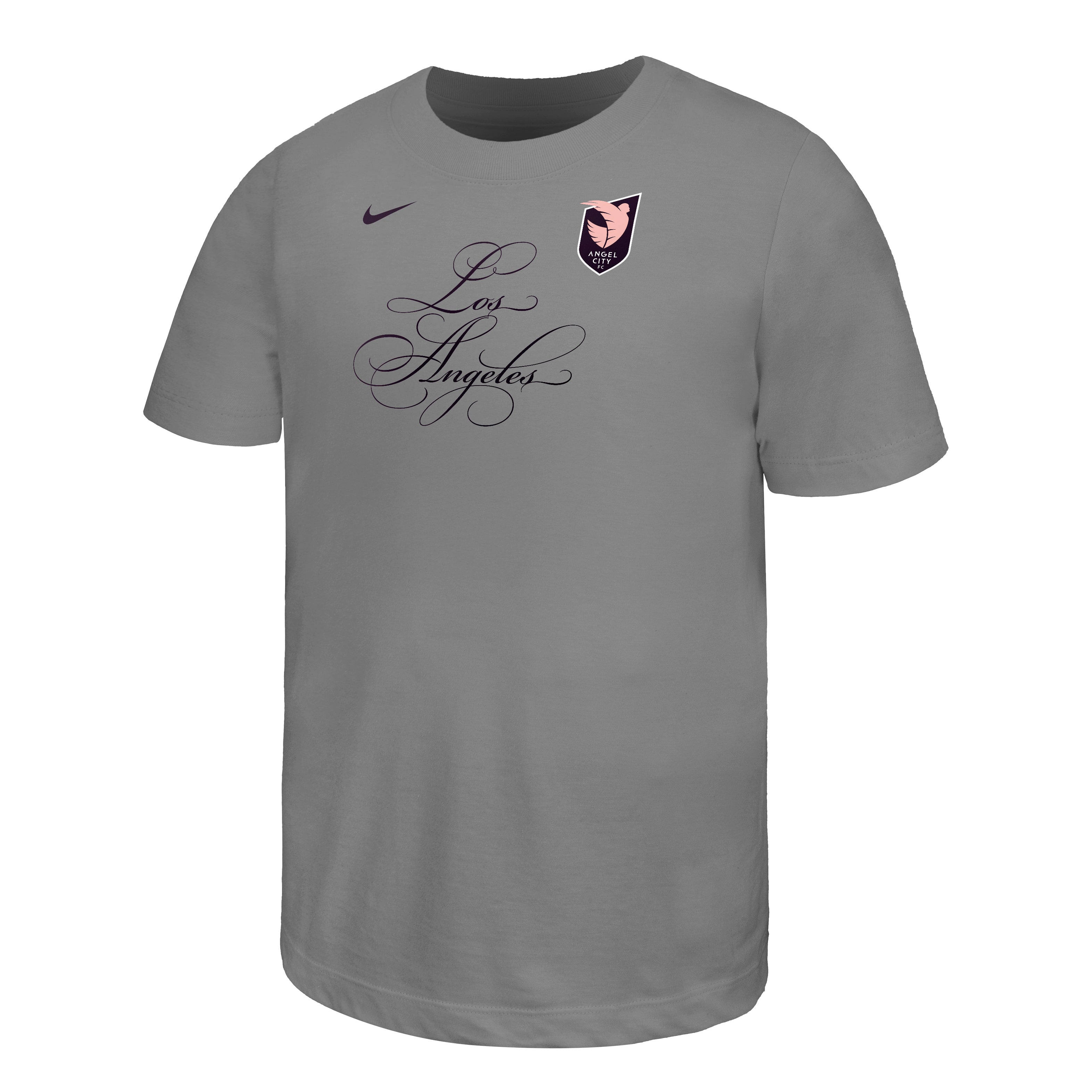 Angel City FC Nike Men's Los Angeles Script Grey Short-Sleeve T-Shirt