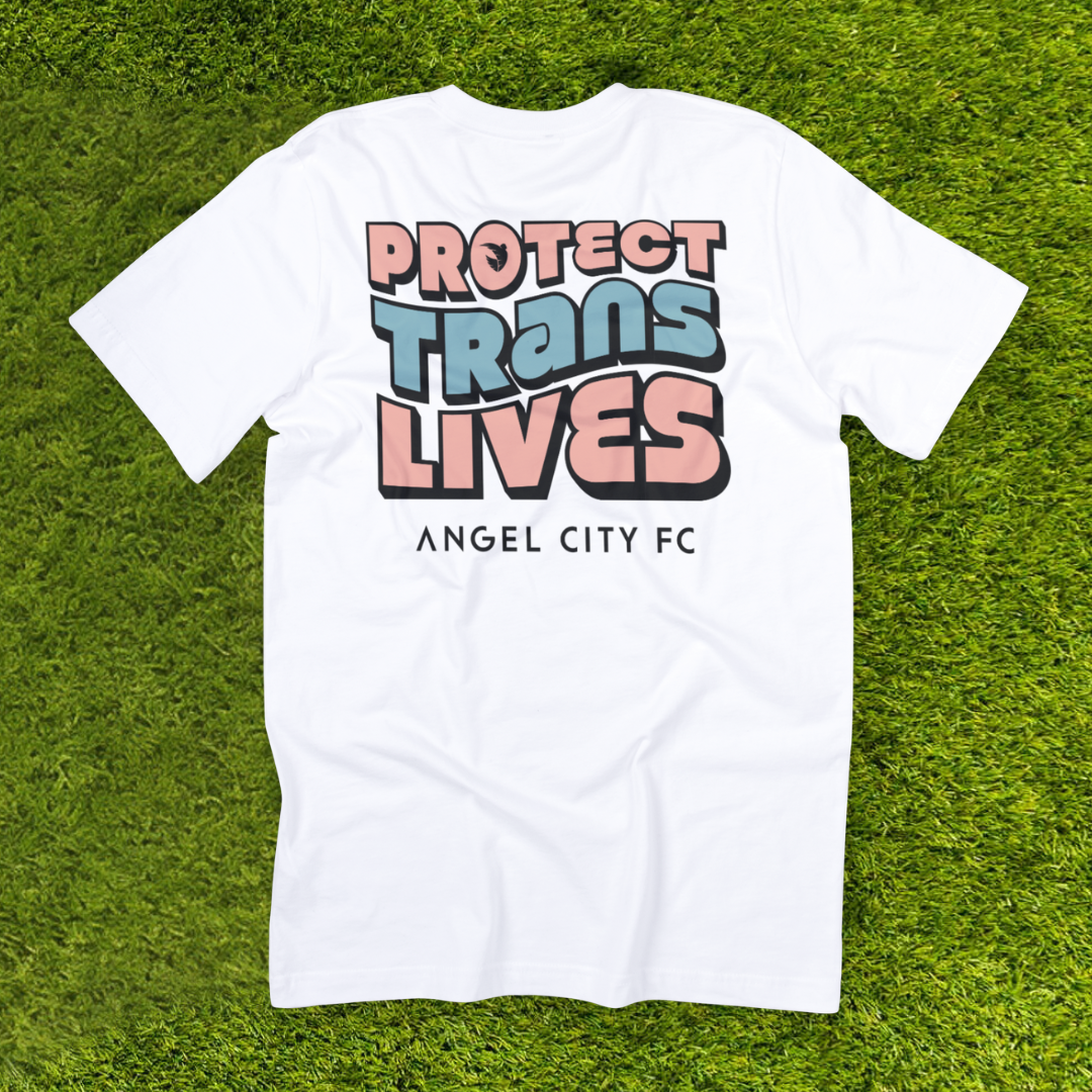 Angel City FC 2023 Pride Unisex Protect Trans Lives Short Sleeve White T-Shirt