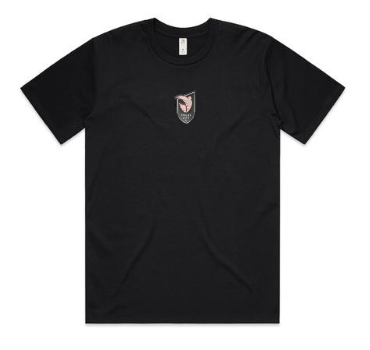 Angel City FC Unisex Metallic Crest Black Short-Sleeve T-Shirt