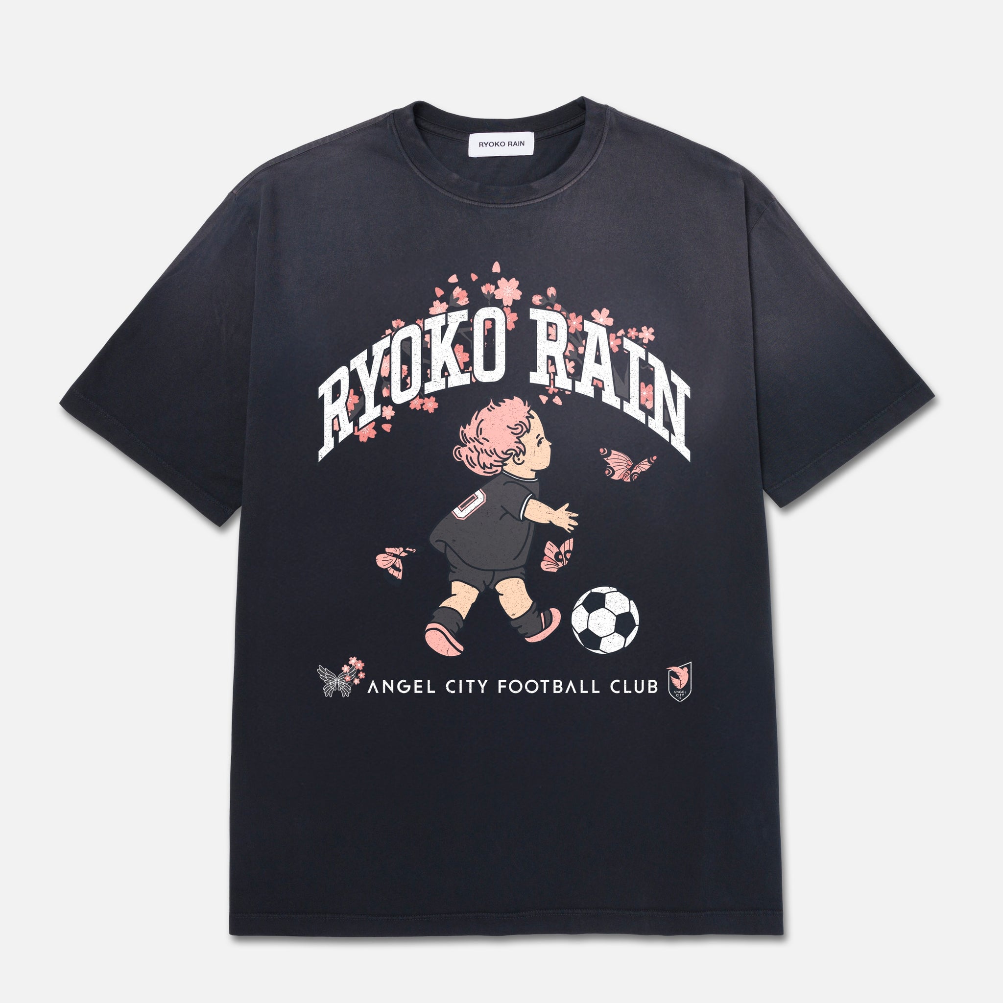 Angel City FC x Ryoko Rain Cherry Blossom Poet Black Unisex T-Shirt