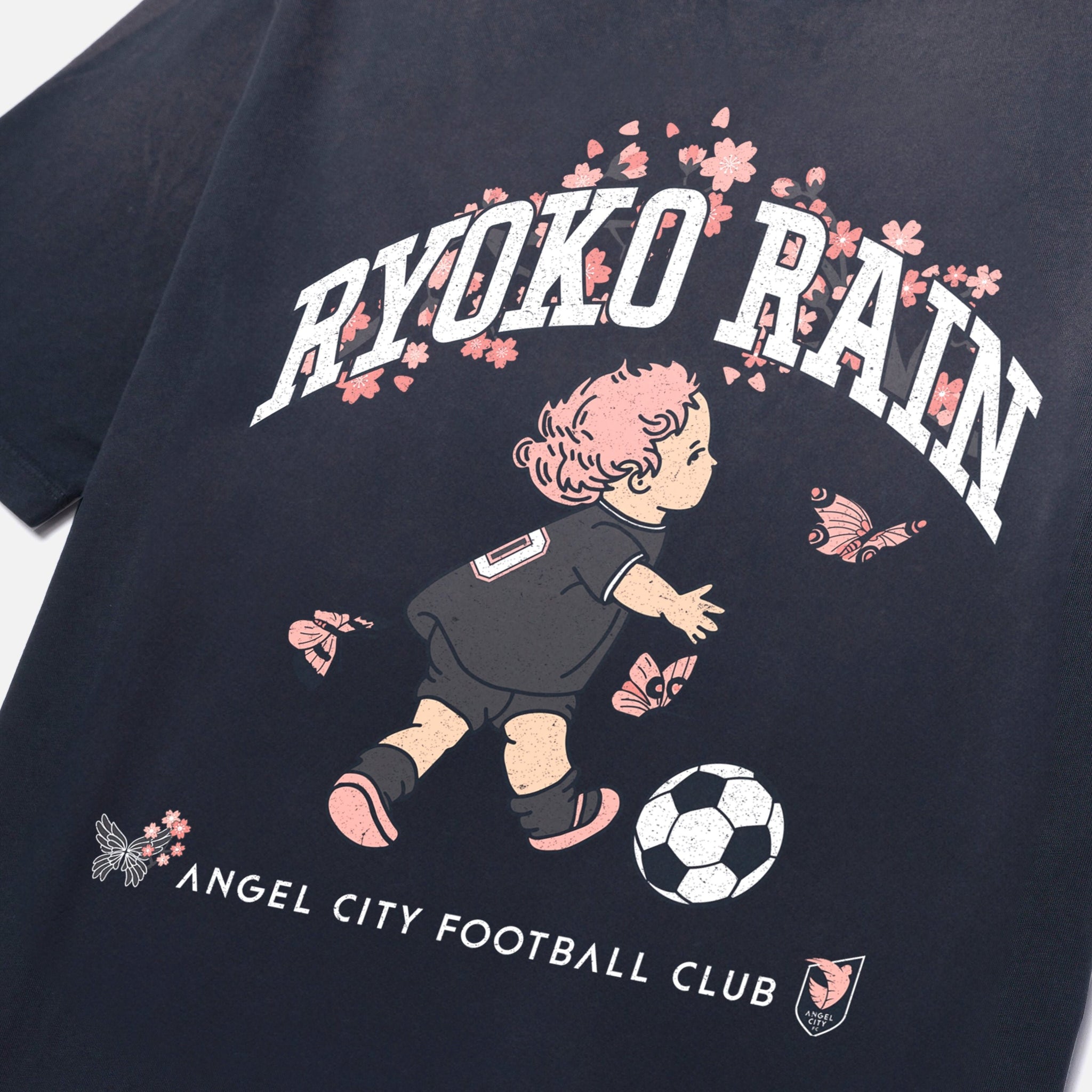 Angel City FC x Ryoko Rain Cherry Blossom Poet Black Unisex T-Shirt