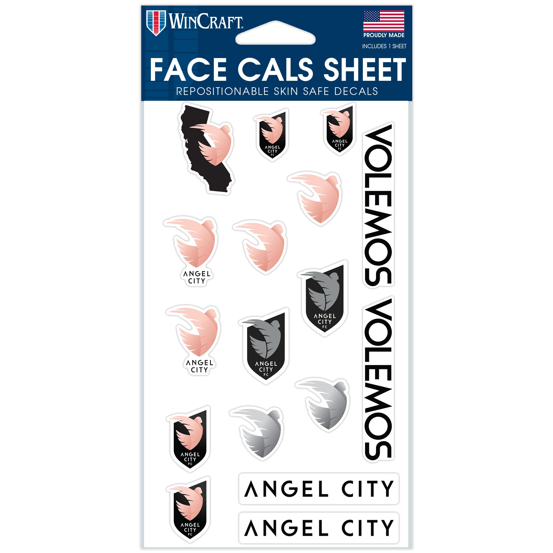 Angel City FC Face Cals/Temporary Tattoos