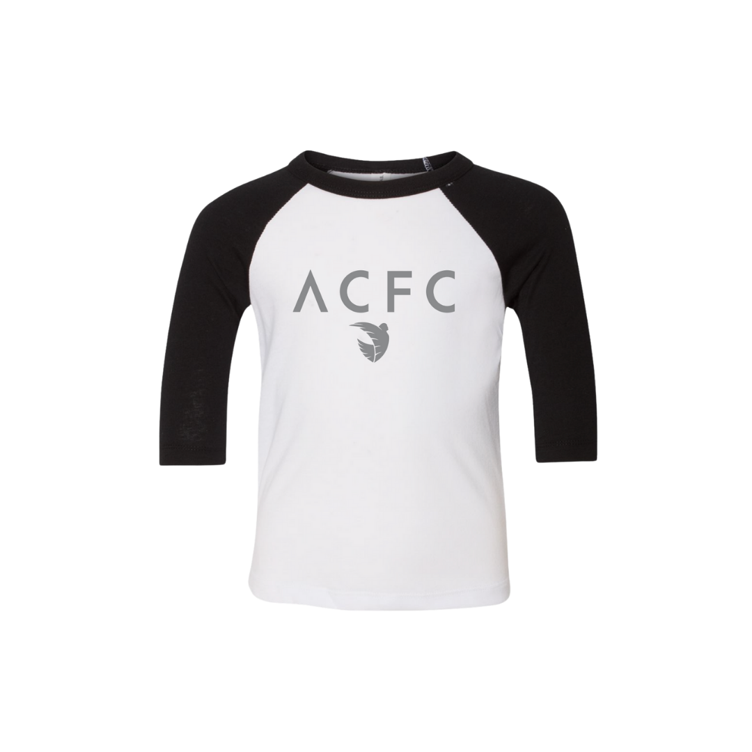 Camiseta Angel City FC Armour ACFC manga raglán 3/4 para niños pequeños