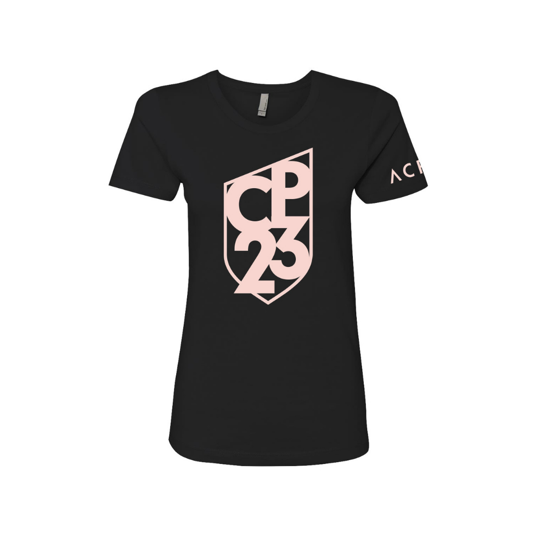 Angel City FC Christen Press 23 Crest - Camiseta para mujer, color negro