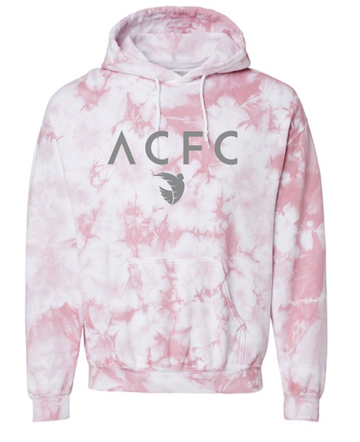 Angel City FC Unisex ACFC Puff Print Pink Tie-Dye Hoodie