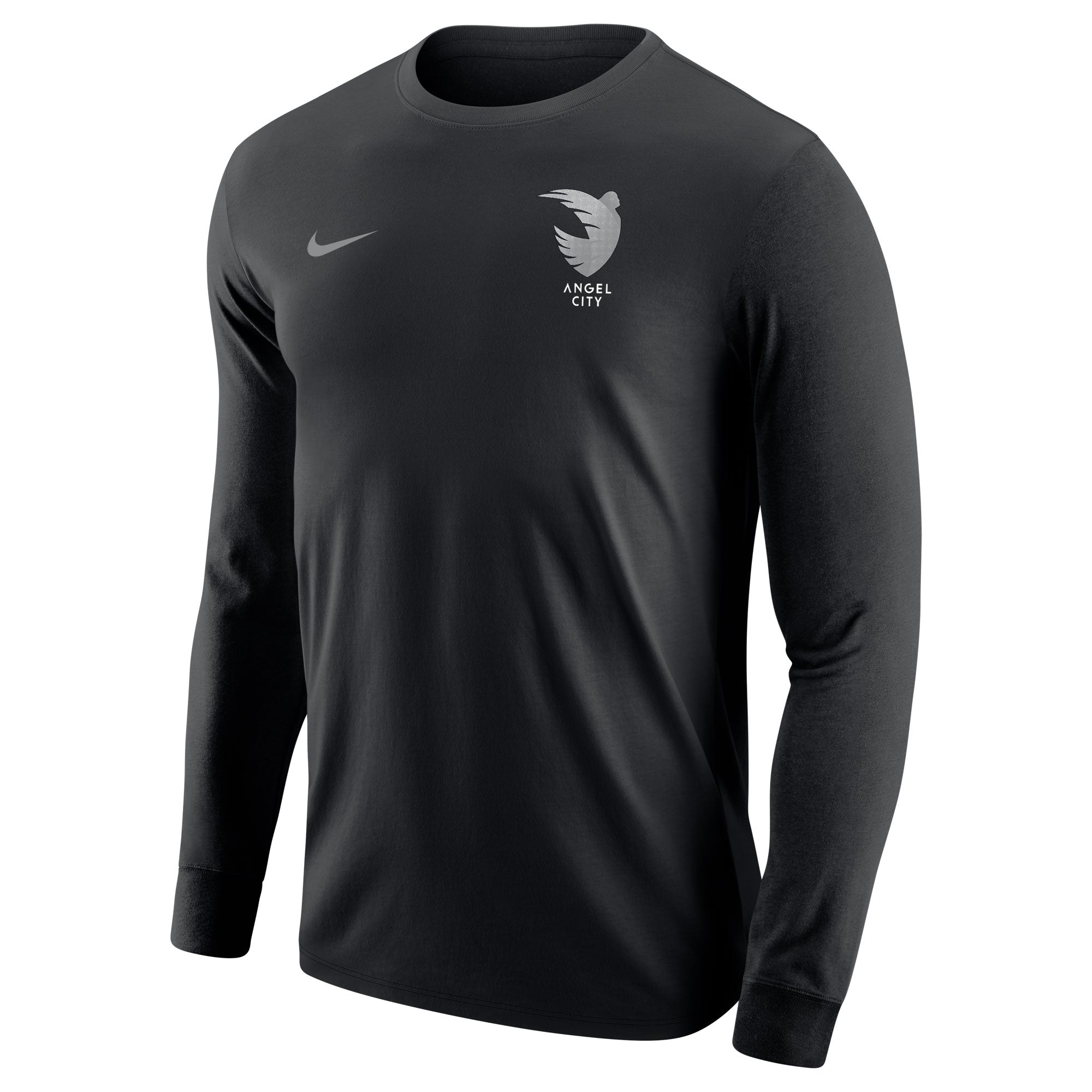 Angel City Nike Unisex Armor Emblem camiseta de manga larga negra
